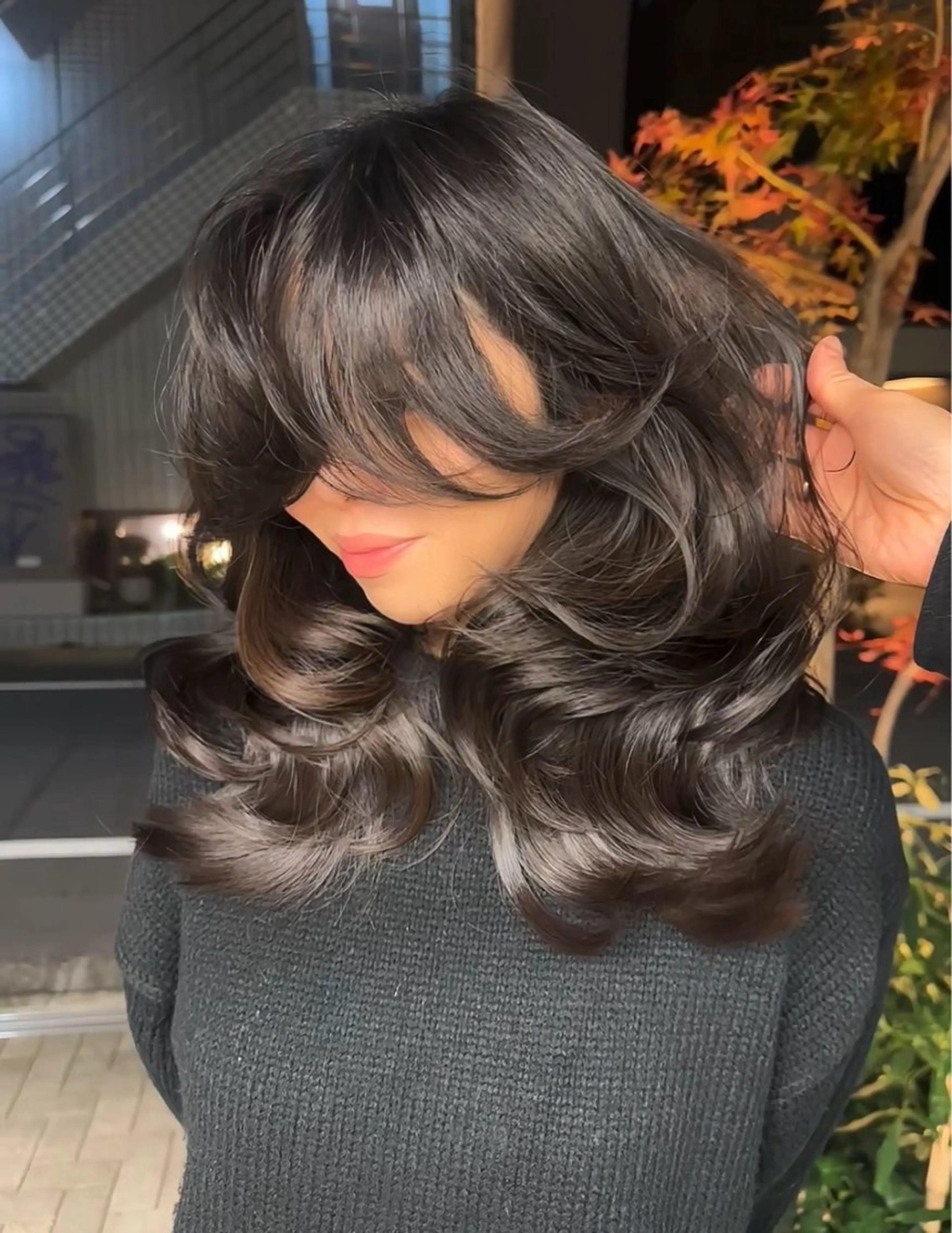 🦋ミディアムレイヤー×カーテンバング🦋の写真