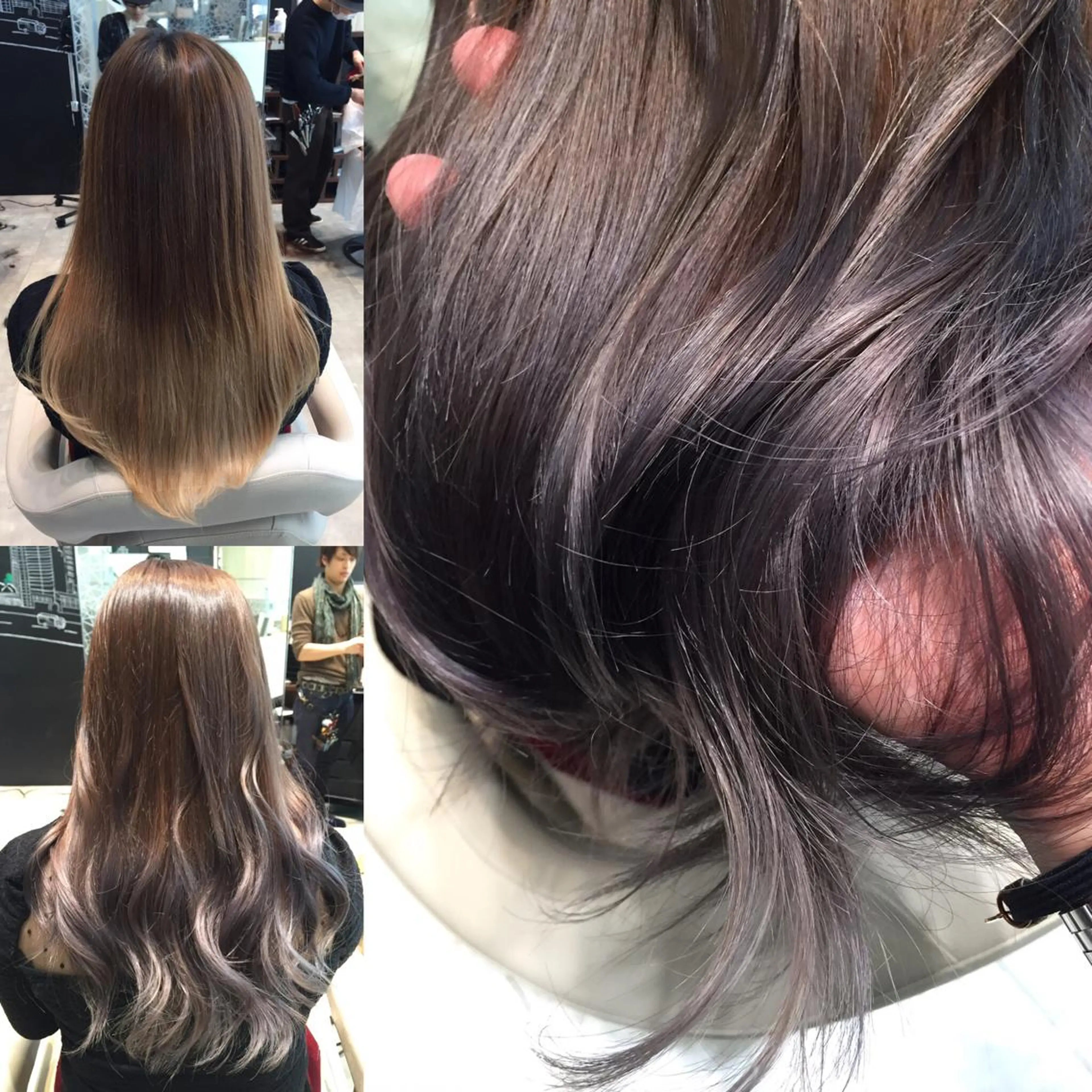 ミディアム セミロング ロング カラー イルミナカラー Re:ta KANZOのヘアスタイル