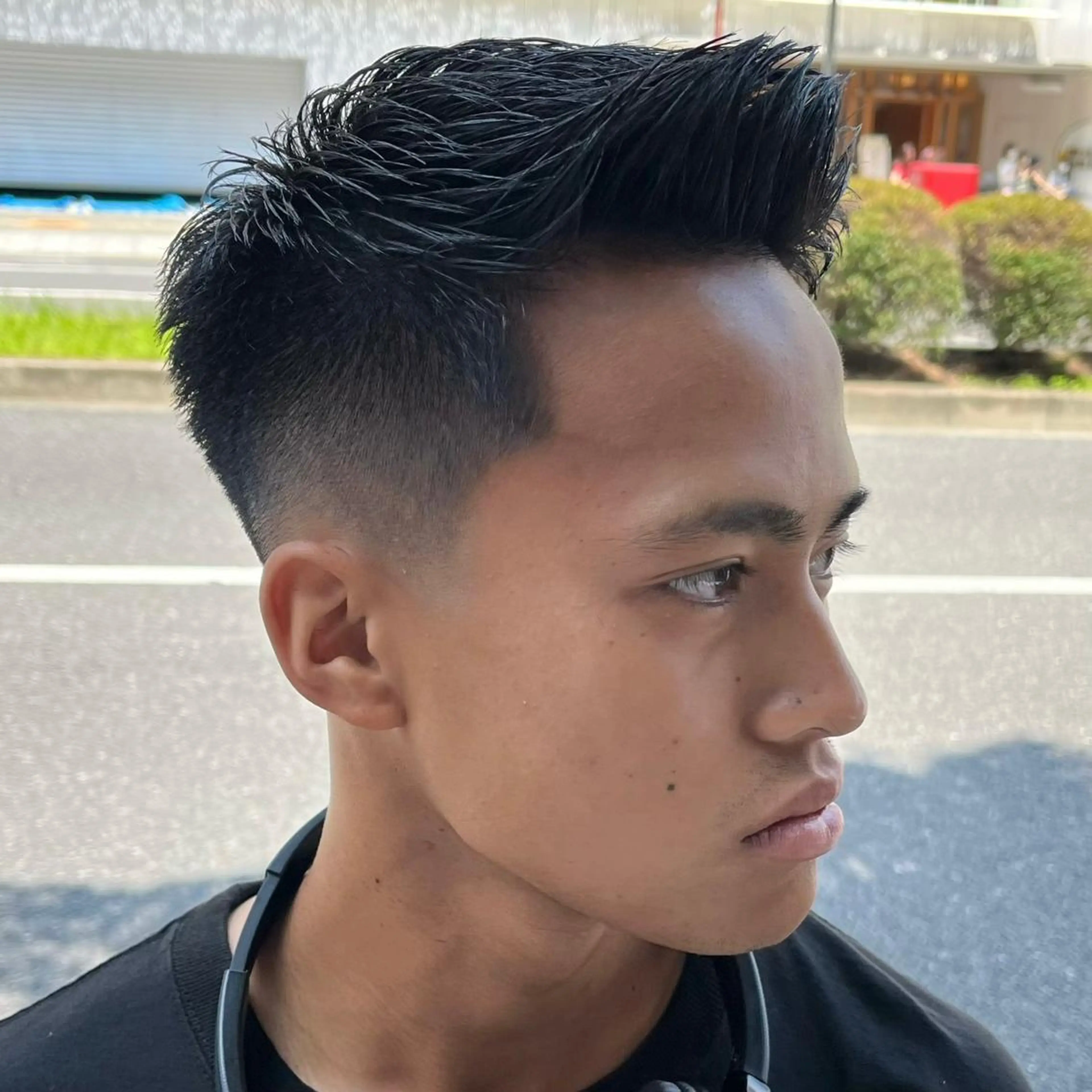 ショート メンズ フェードカット メンズパーマ スキンフェード スペインカール カット 立川/メンズパーマ 厚進太郎のヘアスタイル