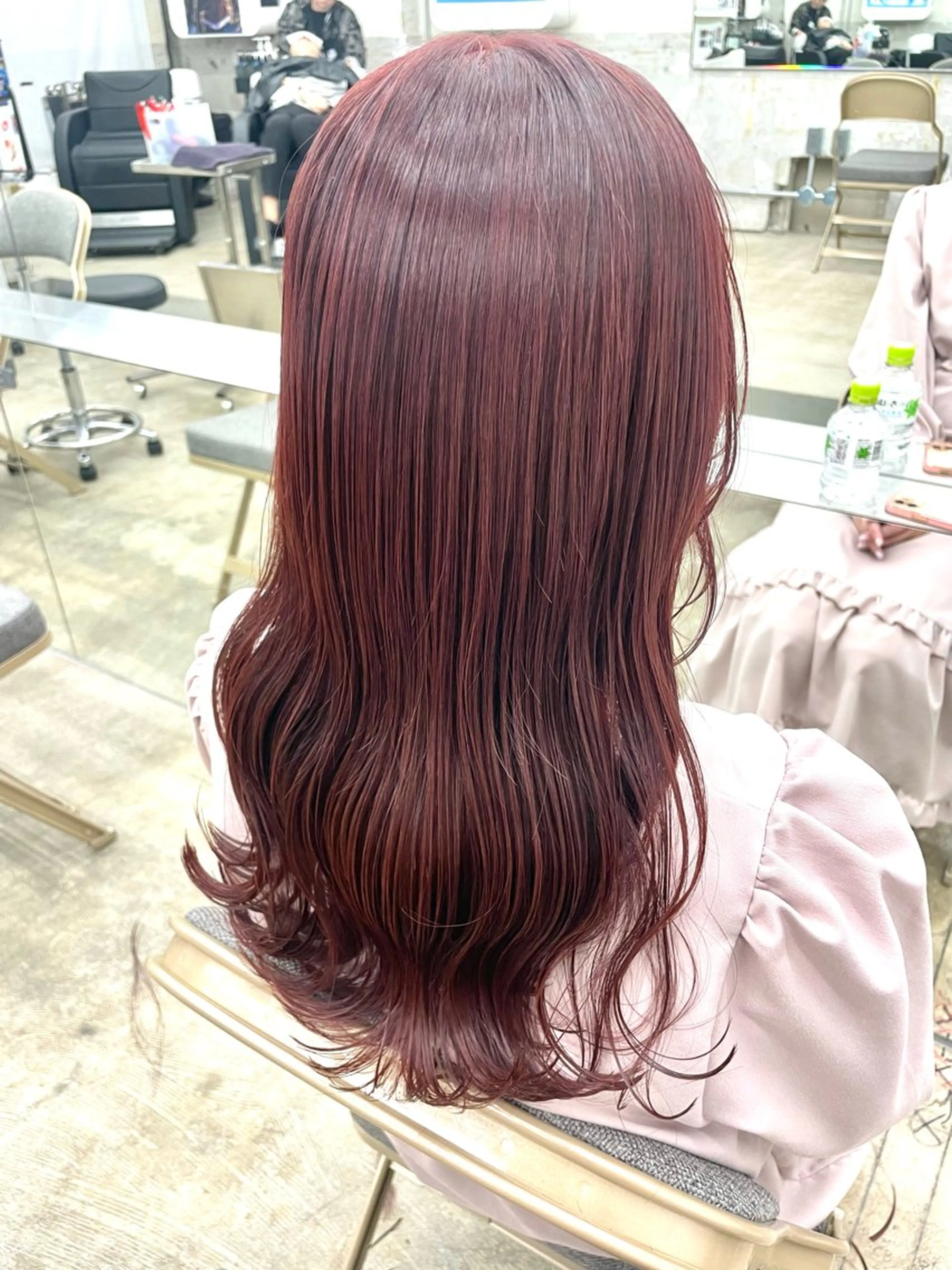 セミロング カラー ブリーチ ブラウンカラー ダブルカラー ブリーチなしカラー ピンクカラー インナーカラー/推し ウルフ/アニメカラーのヘアスタイル