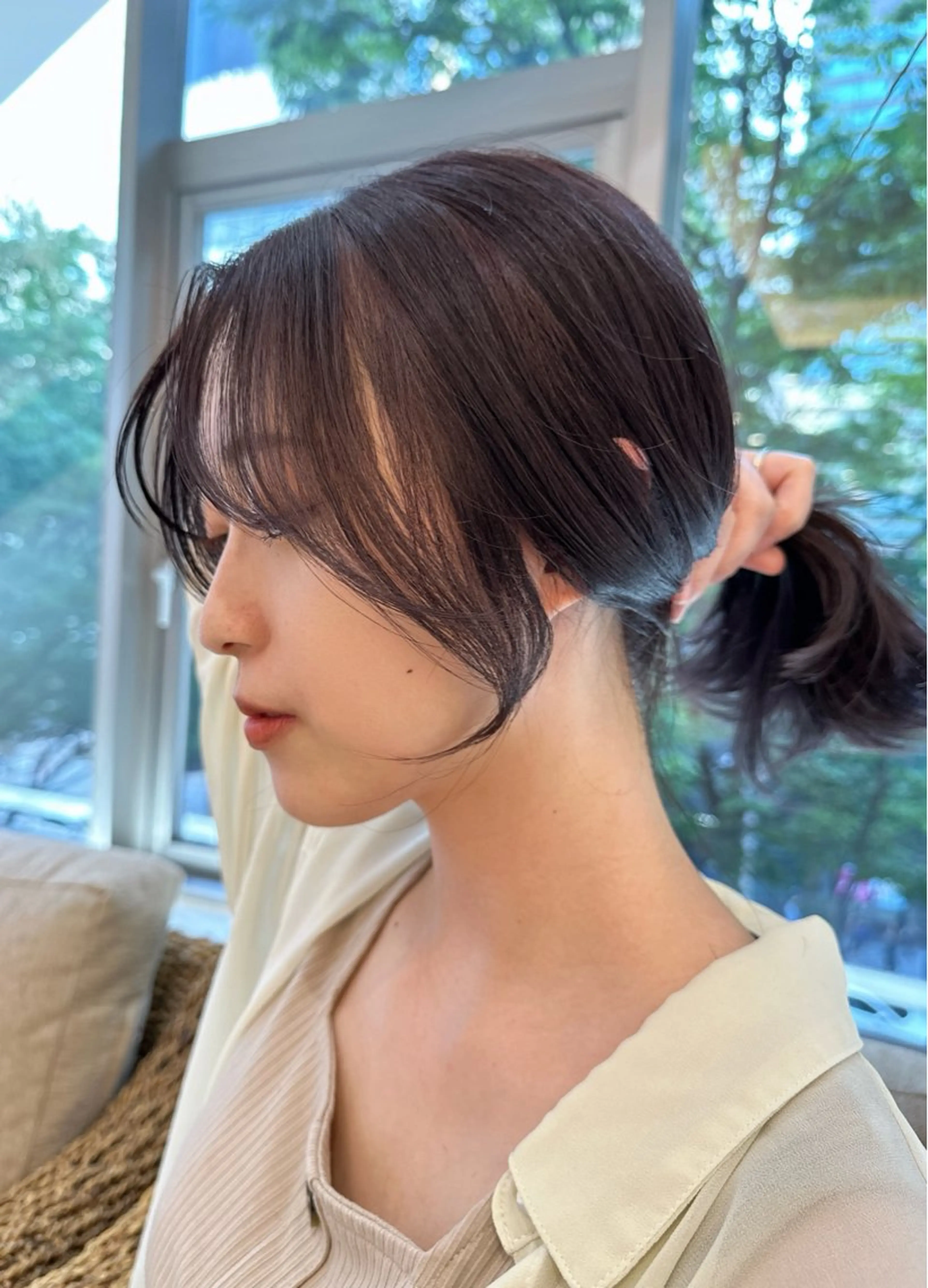 セミロング カラー カット ヘアカラー トリートメント 韓国風/顔周りカット /髪質改善RYOTAのヘアスタイル