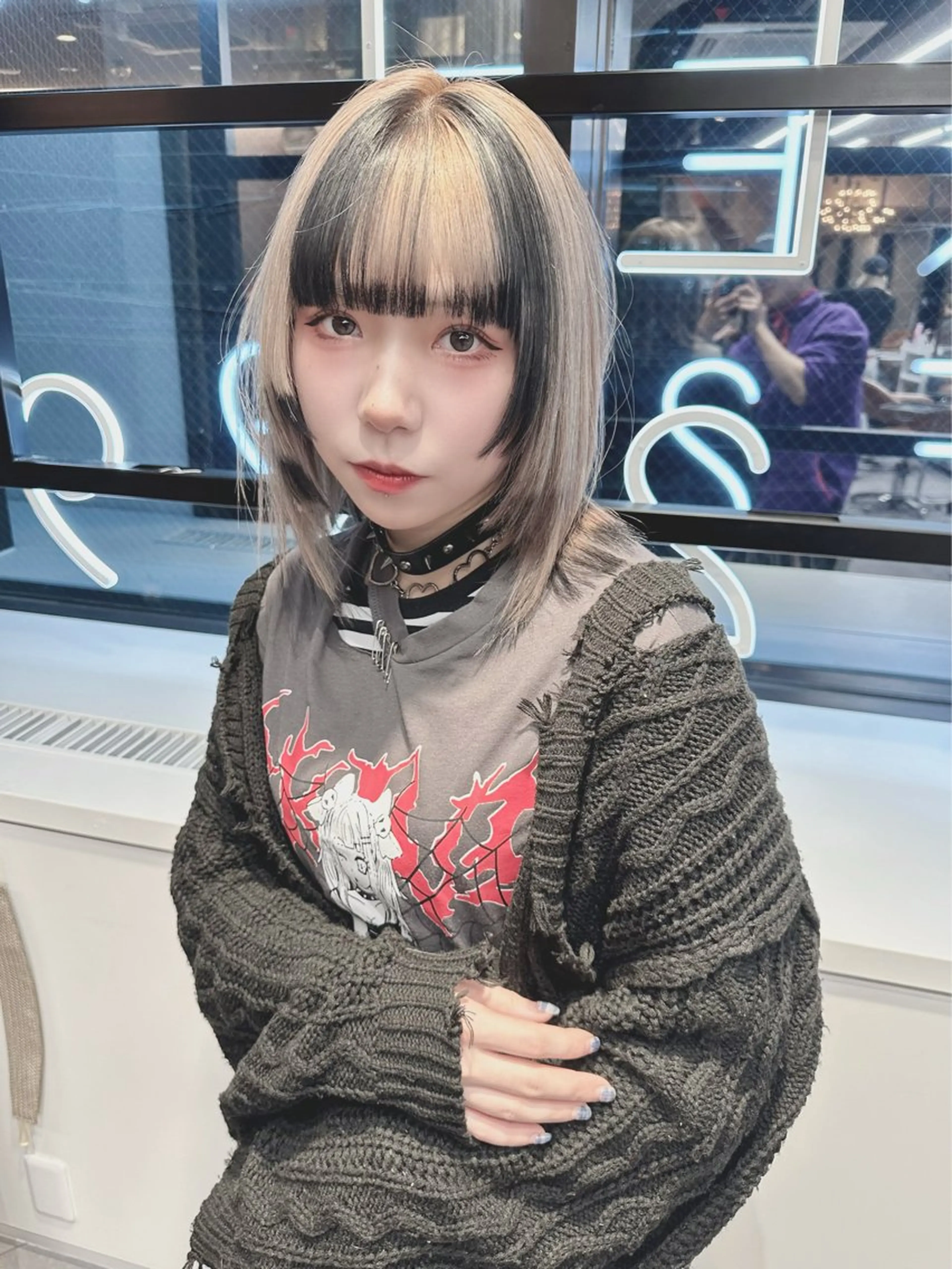 ミディアム カラー ウルフとハイトーン みっちー✂️のヘアスタイル