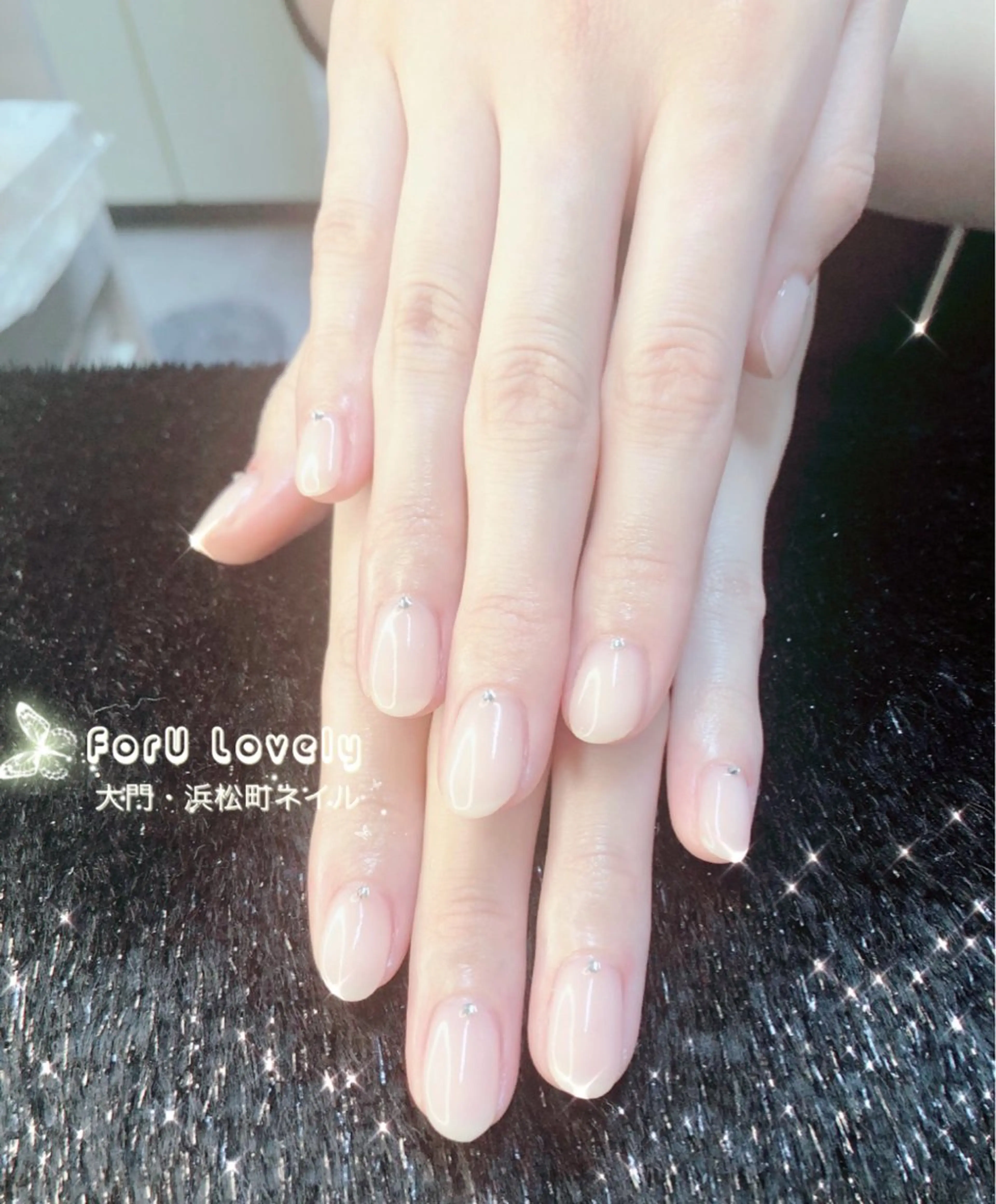 ネイル フレンチネイル ガラスフレンチ ハート 韓国ネイル ピンク ハンドネイル ハンドケア 大門浜松町 ネイルのネイルデザイン