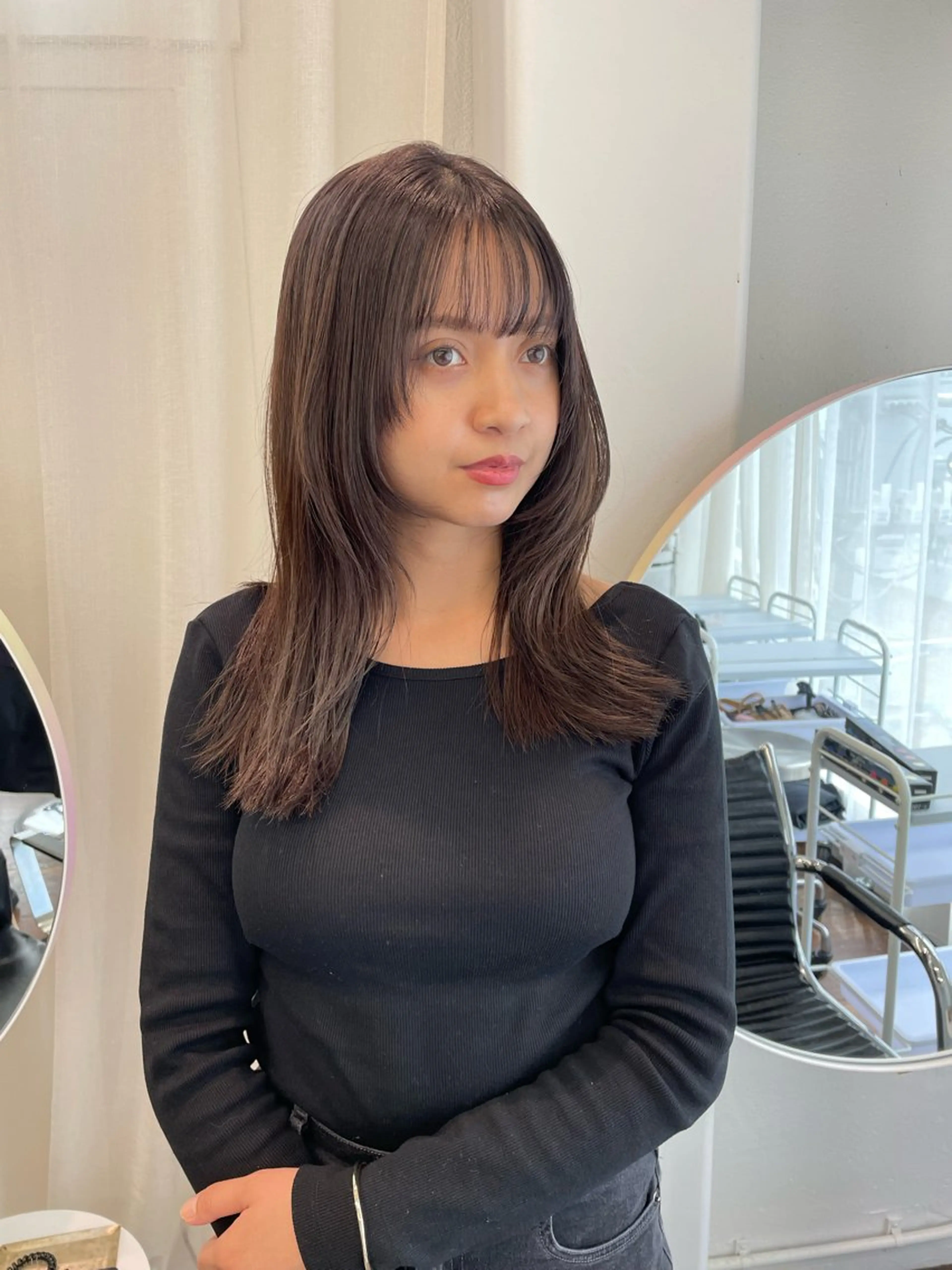 ロング カラー ラベンダーカラー ラベンダーグレー カット ヘアカラー トリートメント レイヤーカット🎀 kanaのヘアスタイル