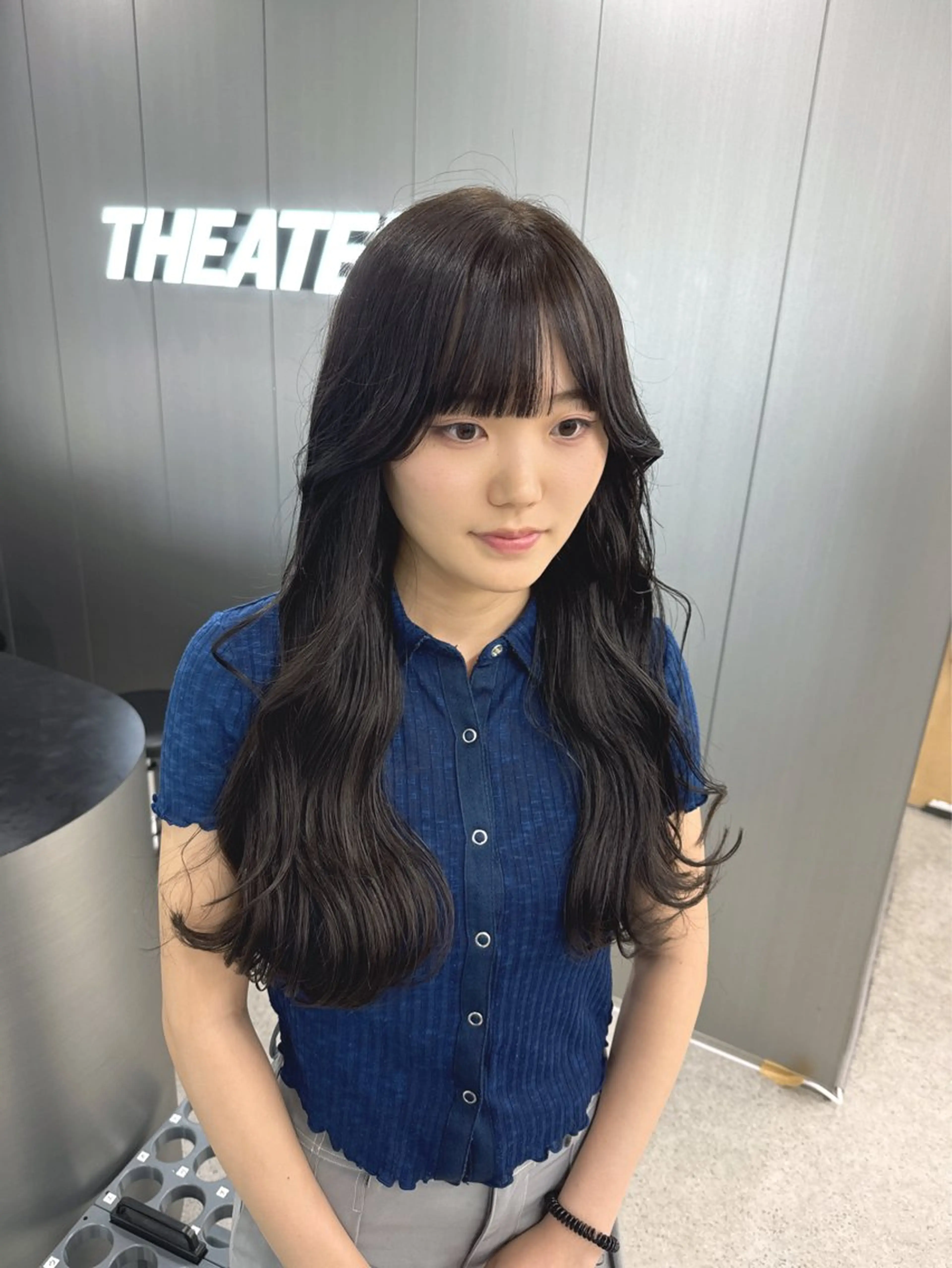 ロング カラー カット ヘアカラー トリートメント 暗髪🩶ラベンダー/ ブルー/ユウナ🤍のヘアスタイル