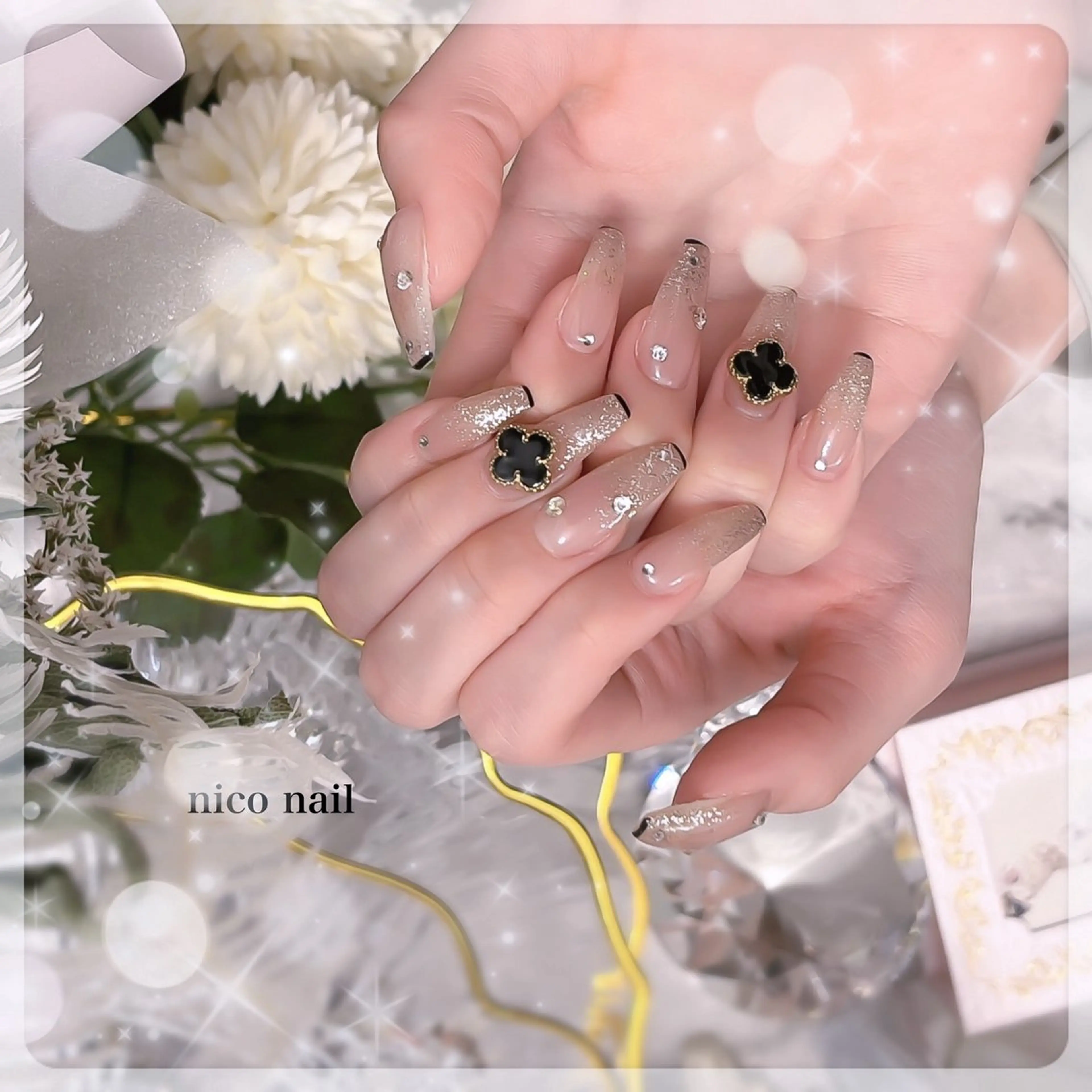 ネイル フレンチネイル ガーリー キラキラネイル ラメ(グリッター) 春ネイル ハンドネイル 三鷹🎀韓国ネイル/ niconail🪄のネイルデザイン