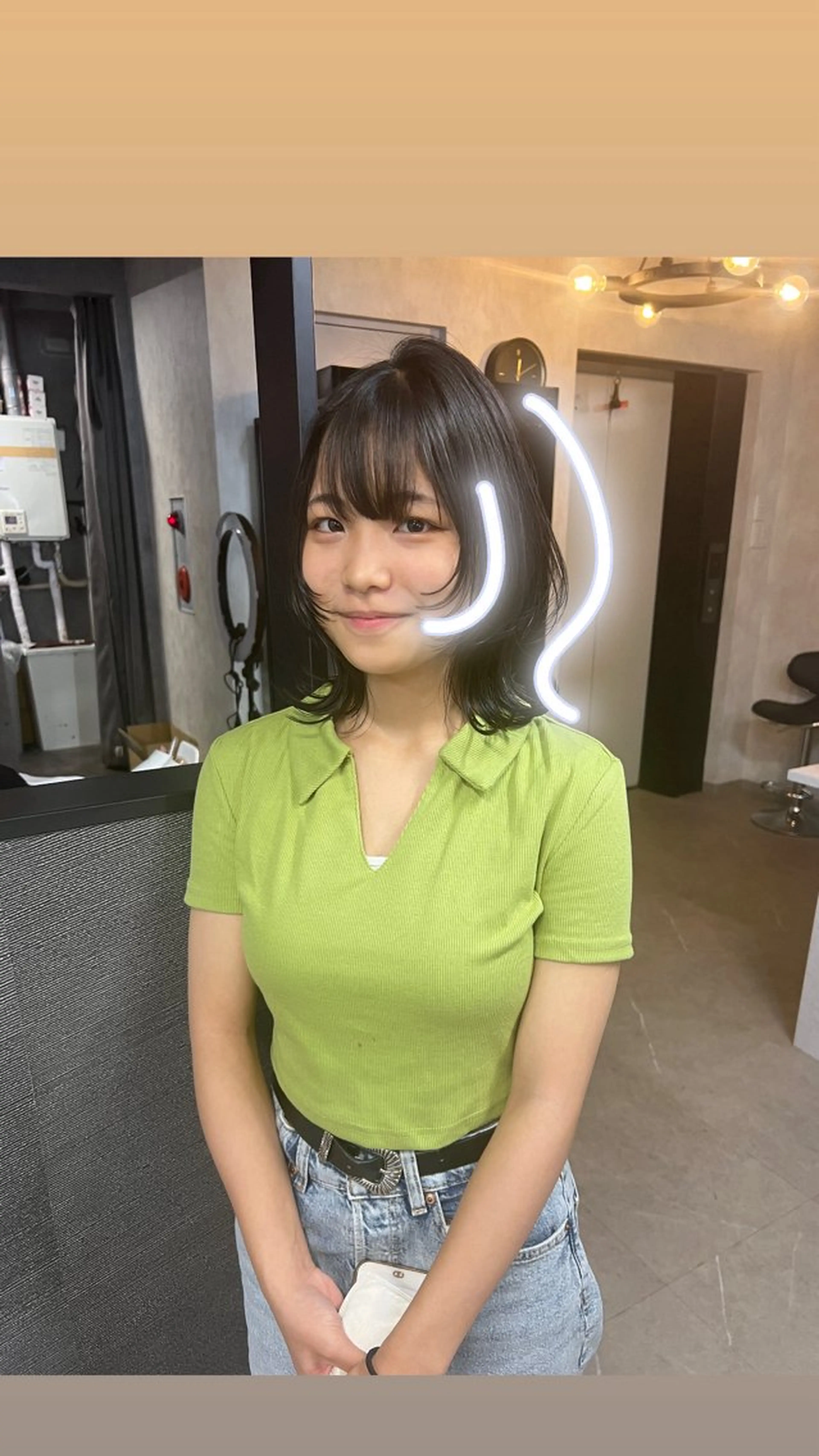 セミロング ブリーチ/ウルフ ハッシュカット/石山のヘアスタイル