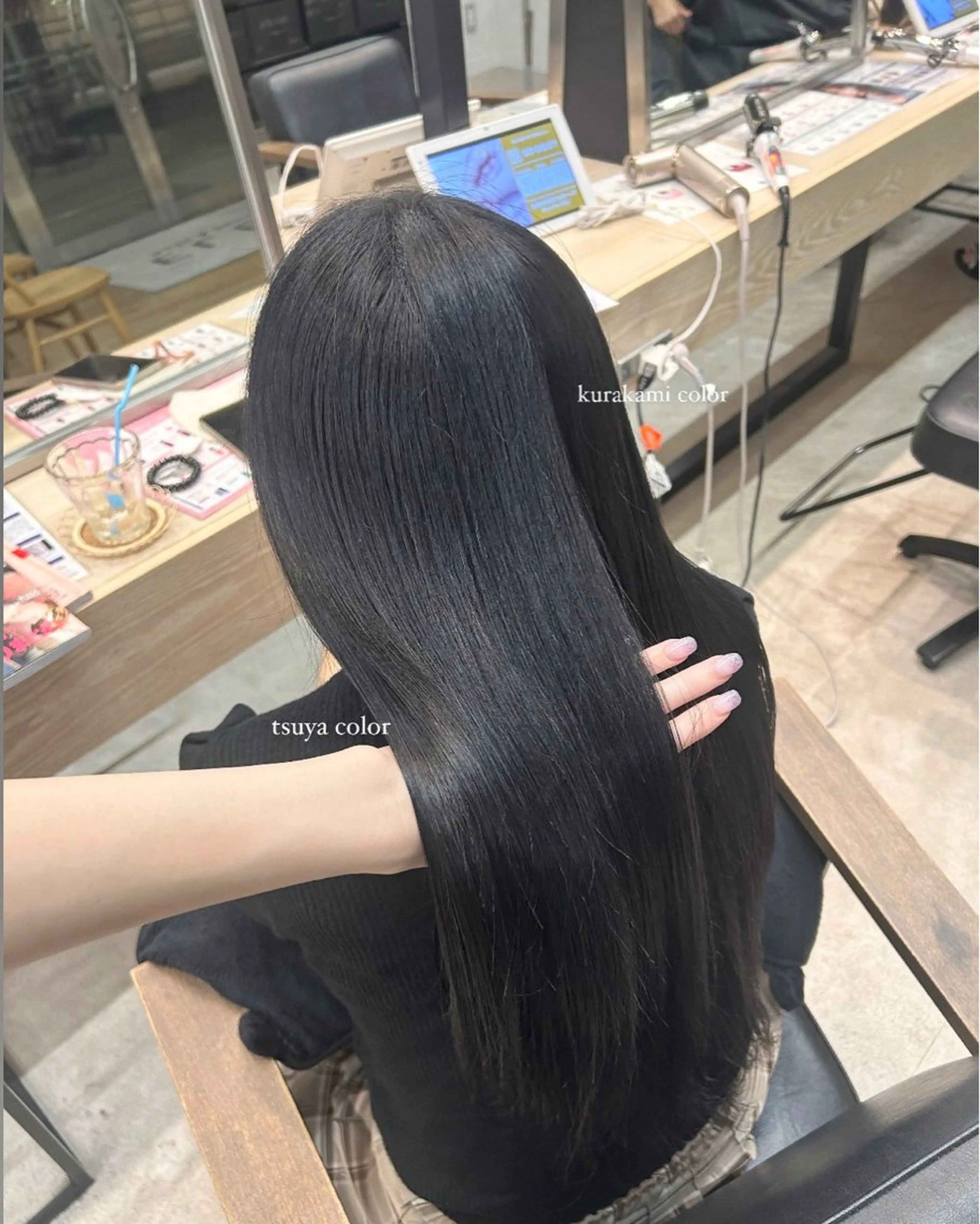 〈雨が多い時期に人気です💙〉調整カット＋カラー＋縮毛矯正🌧️🫧の写真