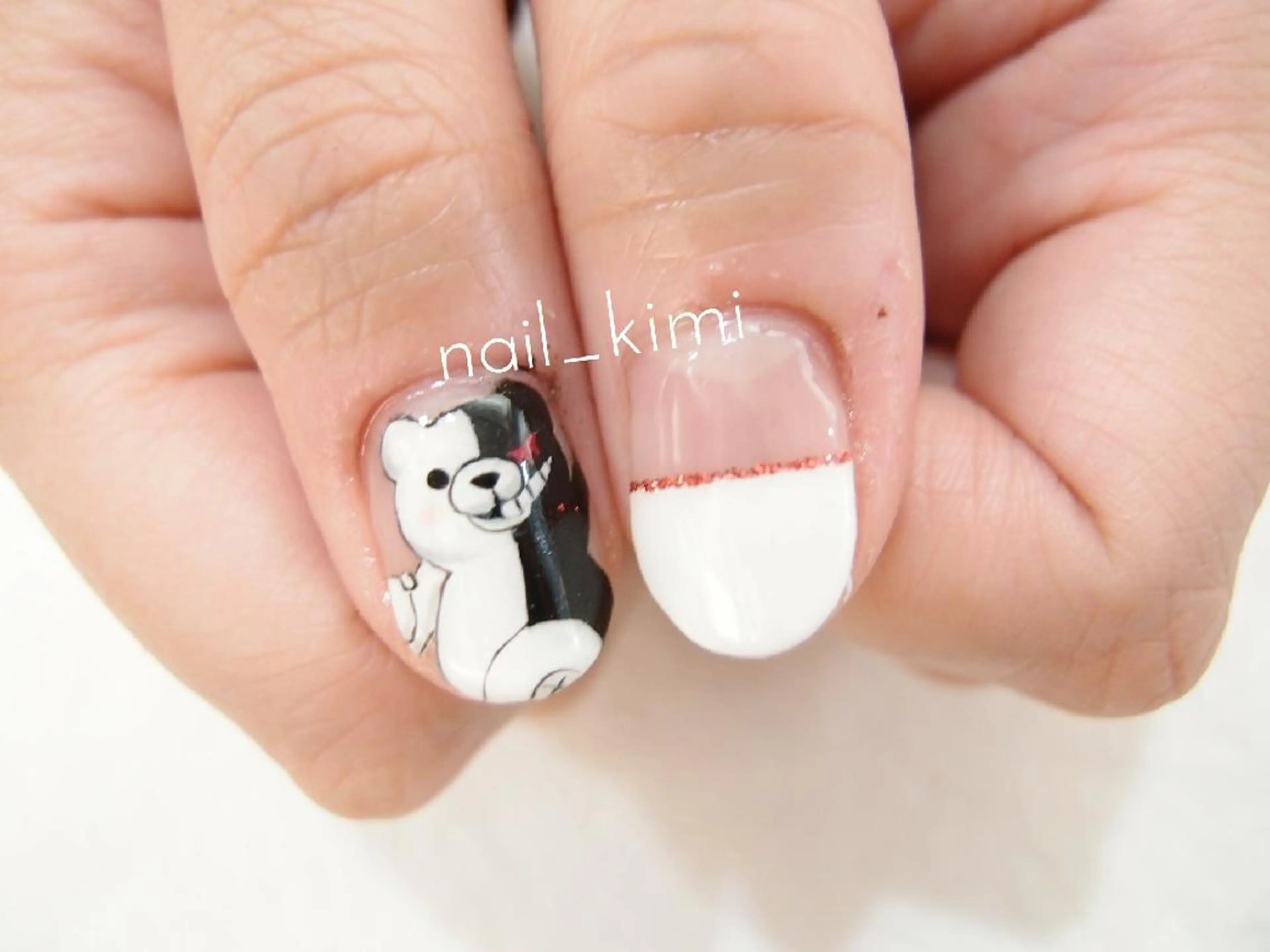 メンズ ネイル フレンチネイル ラメ(グリッター) ConneQt所属・ETHOSENSE. kimikaのネイルデザイン