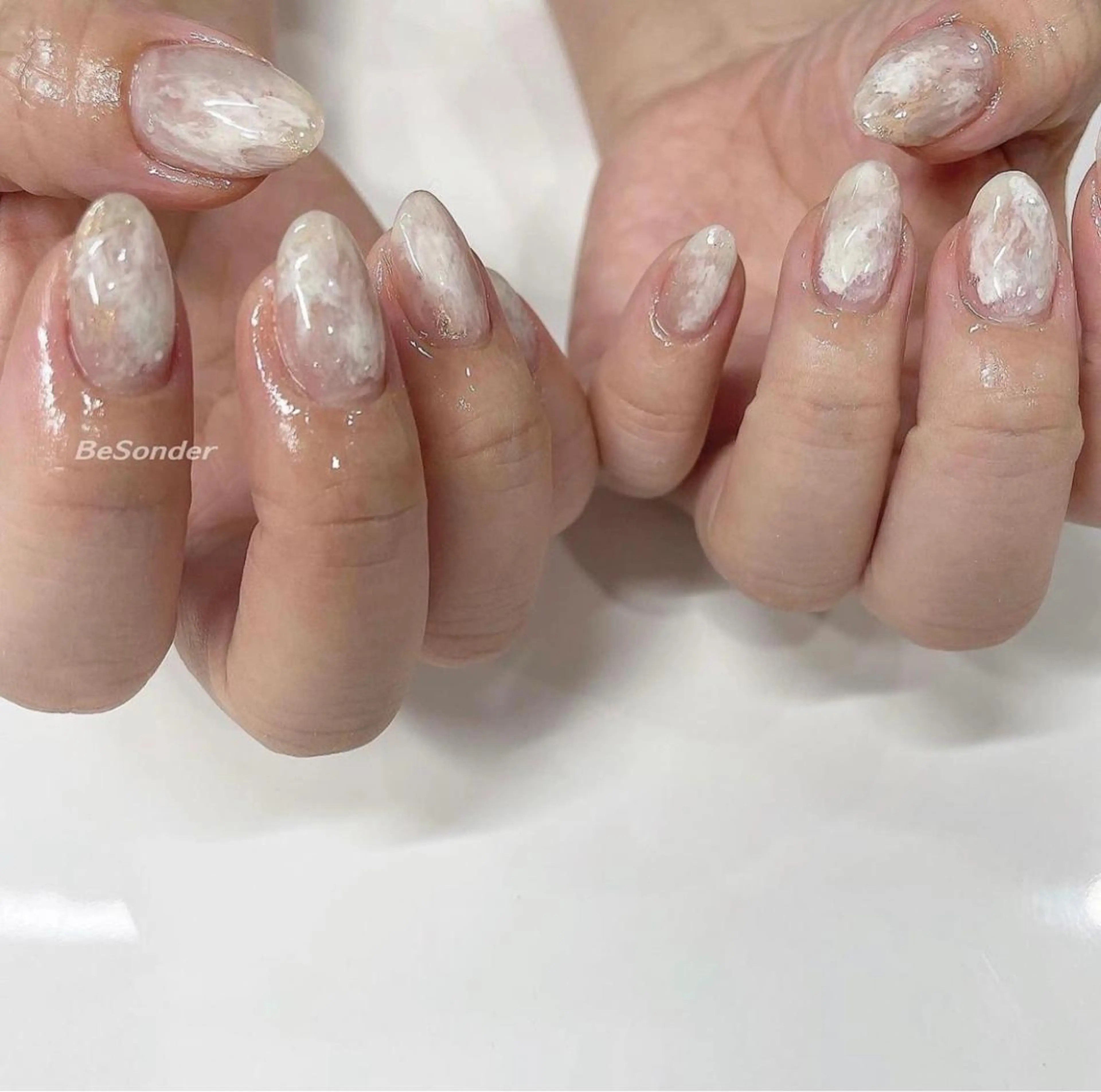 ネイル ミラーネイル ニュアンスネイル ハンドネイル 𝐅𝐢𝐢【本町/ ネイル】Miho💜のネイルデザイン