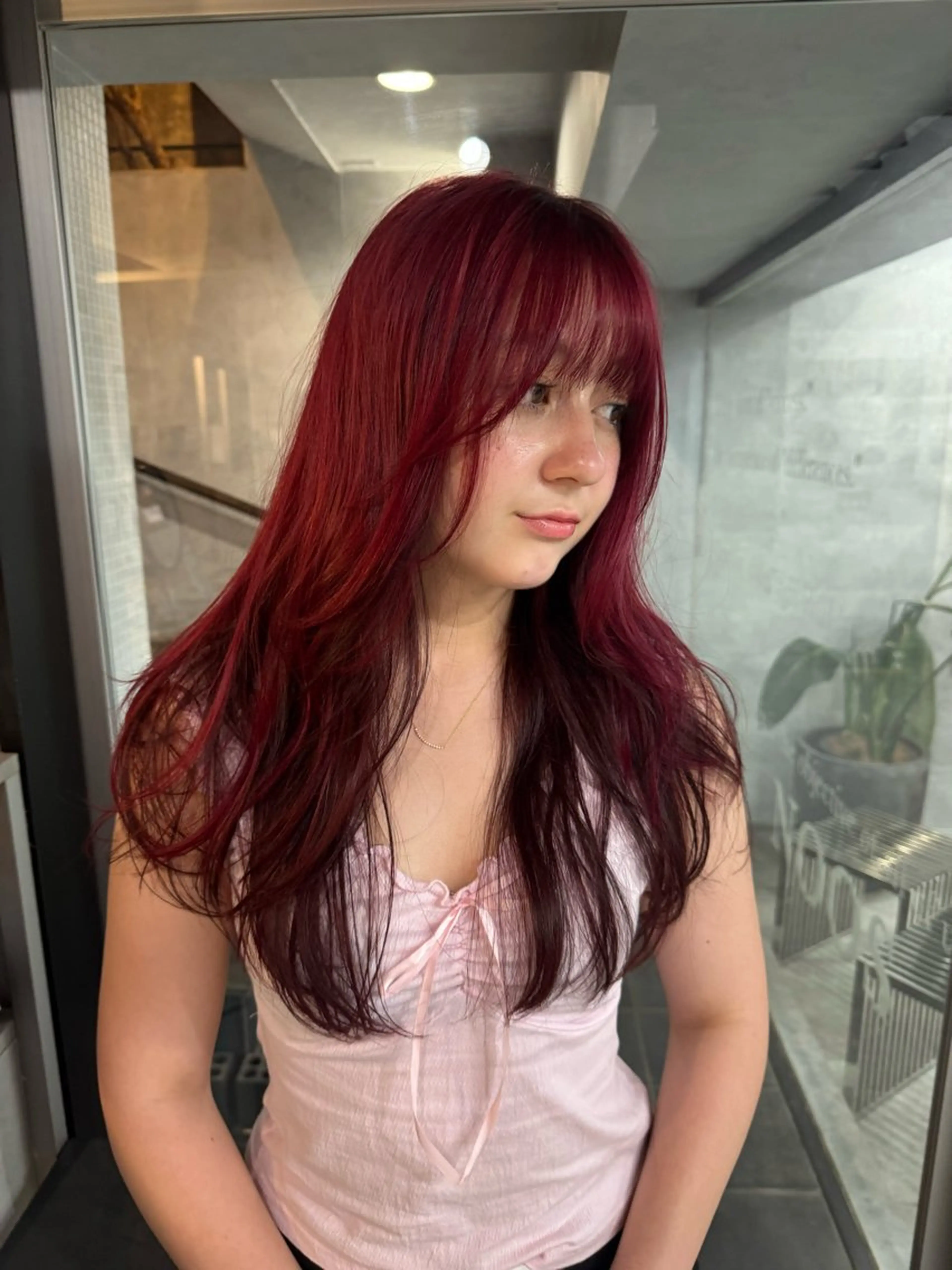 ロング カラー あなたのお悩み改善" You"💚❤️💛のヘアスタイル