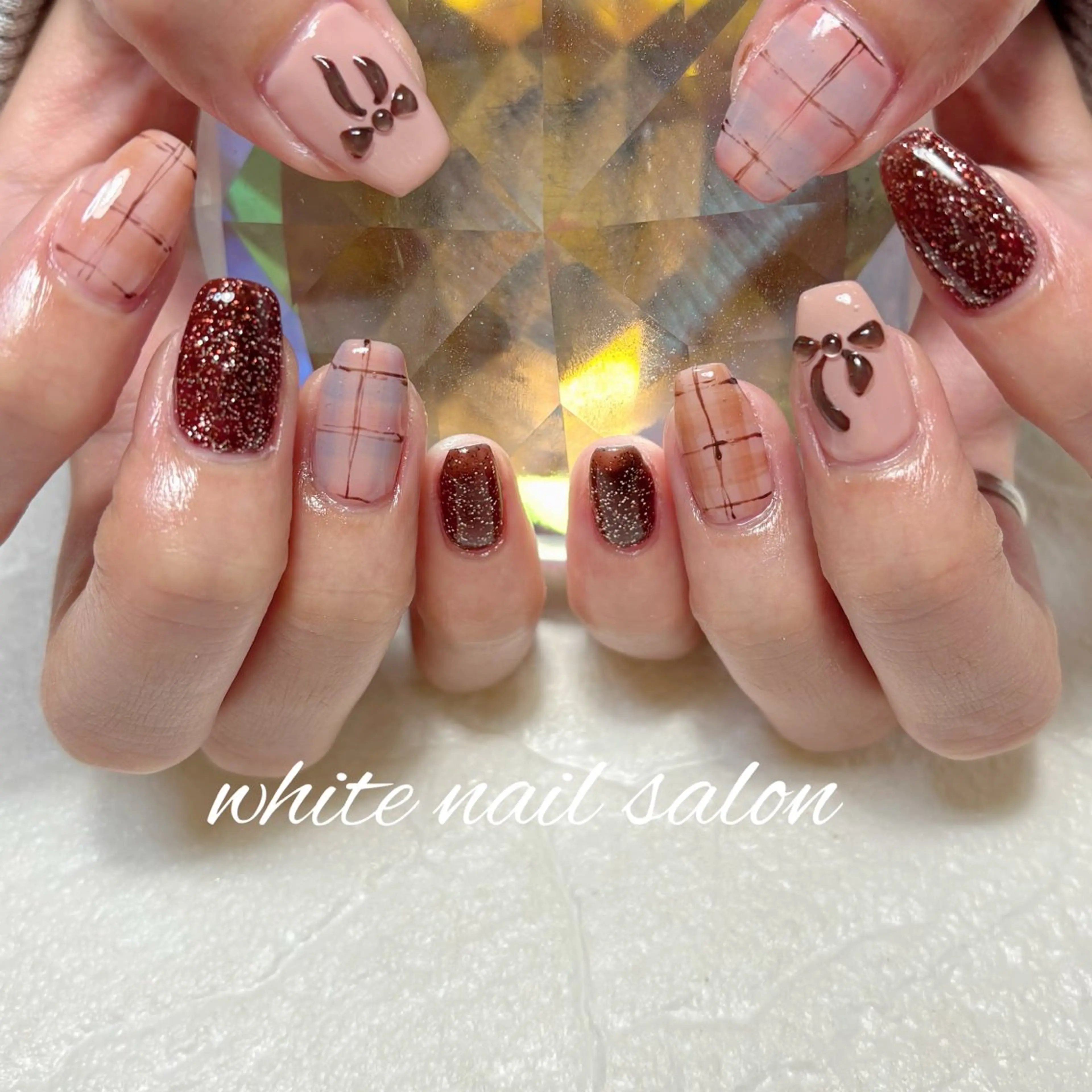 ネイル フットネイル ラメ(グリッター) 持ち込み ハンドネイル white nail salonのネイルデザイン