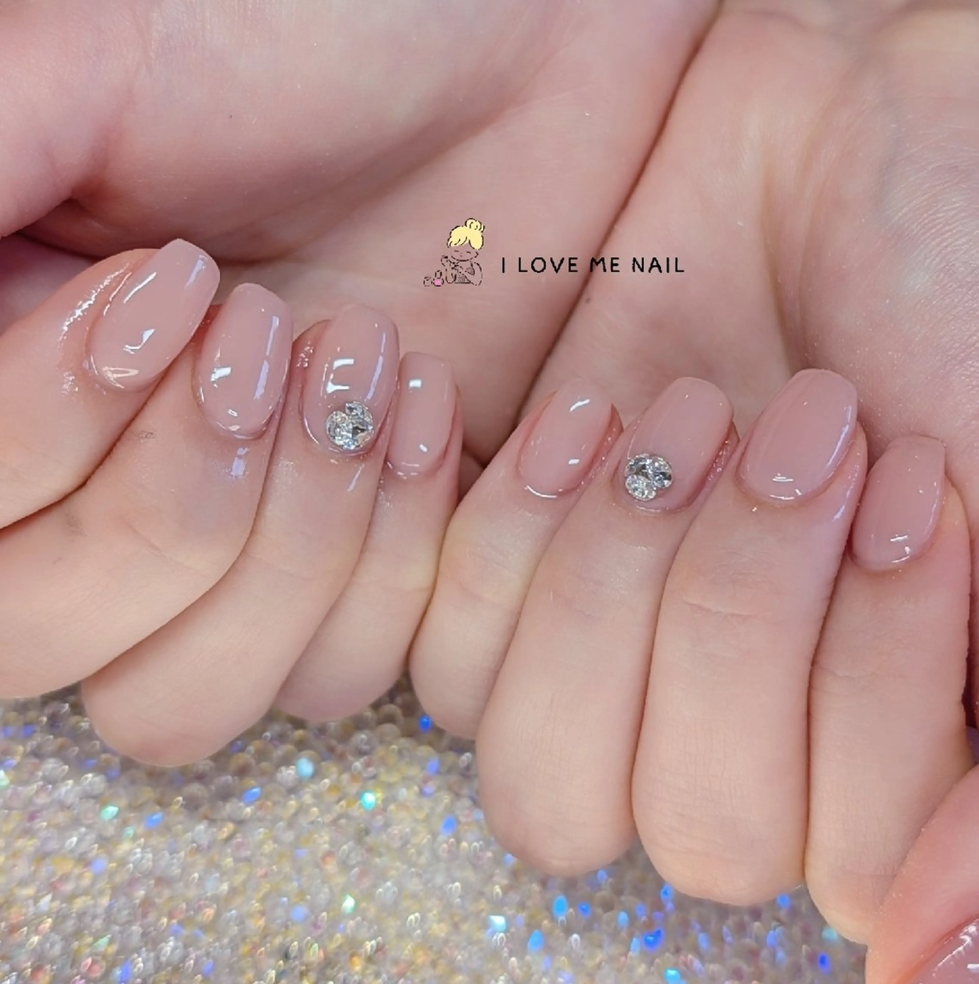 ネイル 長さ出し ハート 韓国ネイル マグネットネイル ニュアンスネイル I LOVE ME  NAIL.｡.:*♡のネイルデザイン