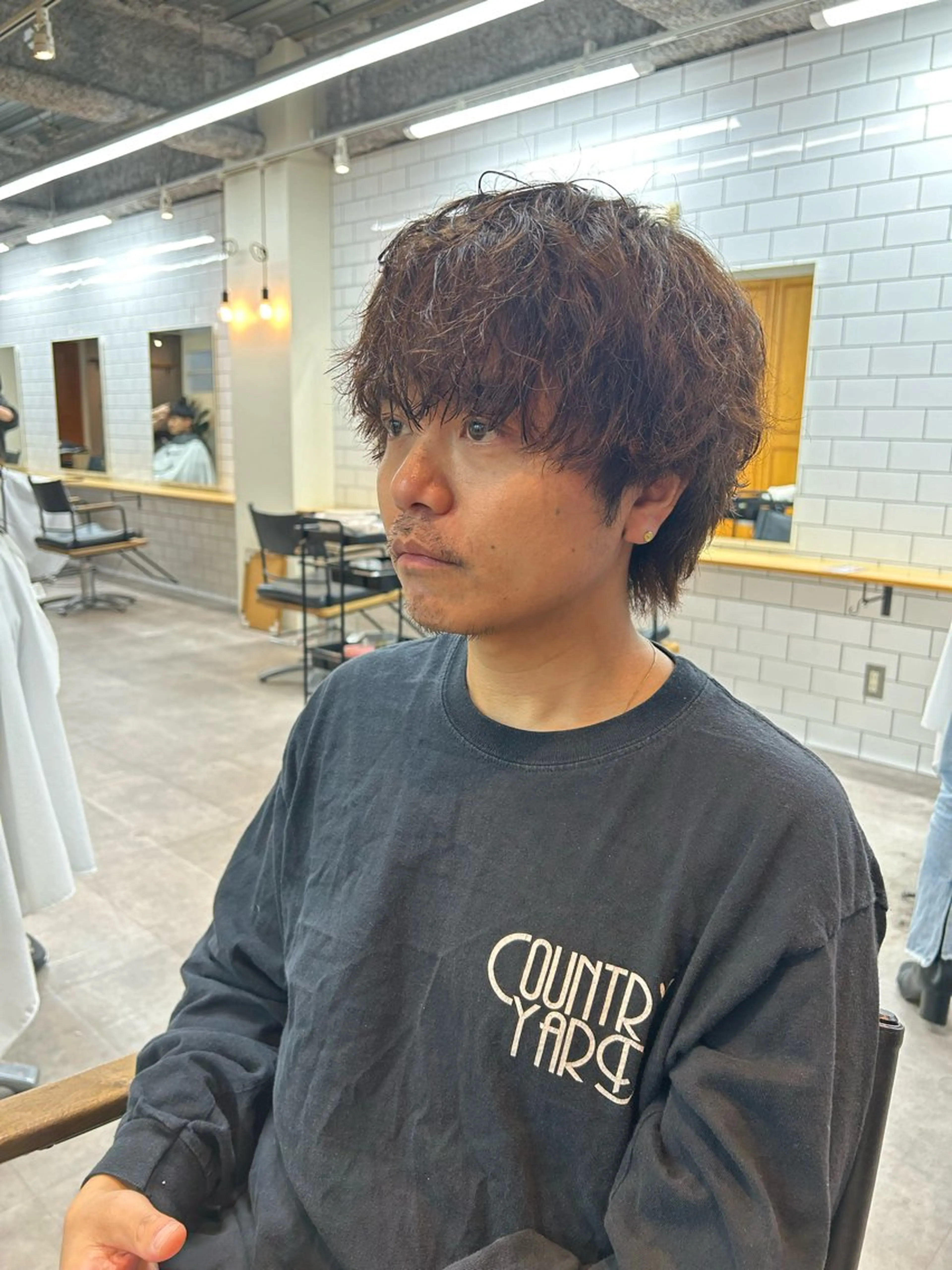 パーマ メンズ メンズパーマ スパイラルパーマ カット パーマ yumeka🩶ボブ 暖色/透け感カラーのヘアスタイル