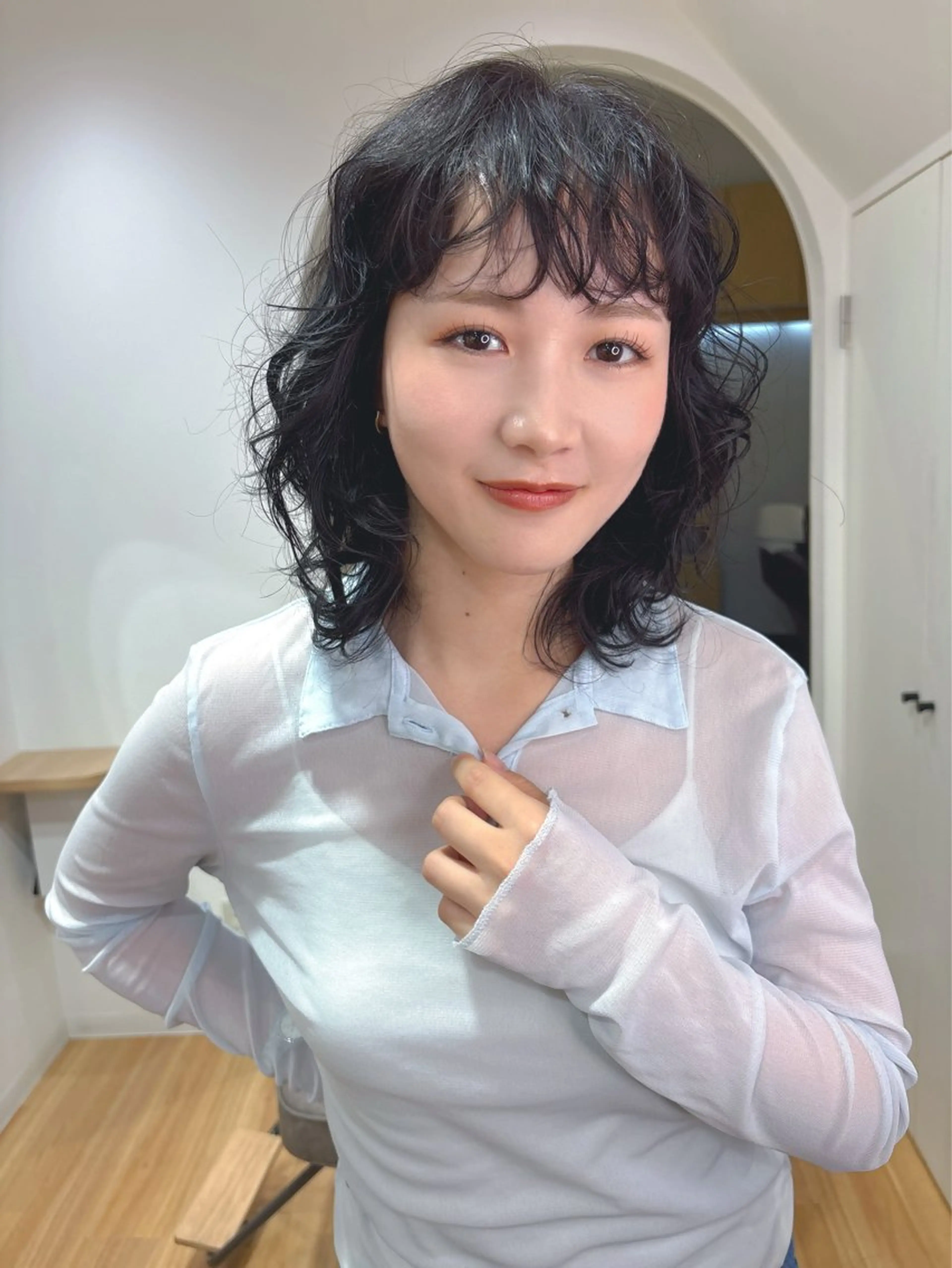 ミディアム カラー パーマ カット akane/ 縮毛矯正/暖色のヘアスタイル