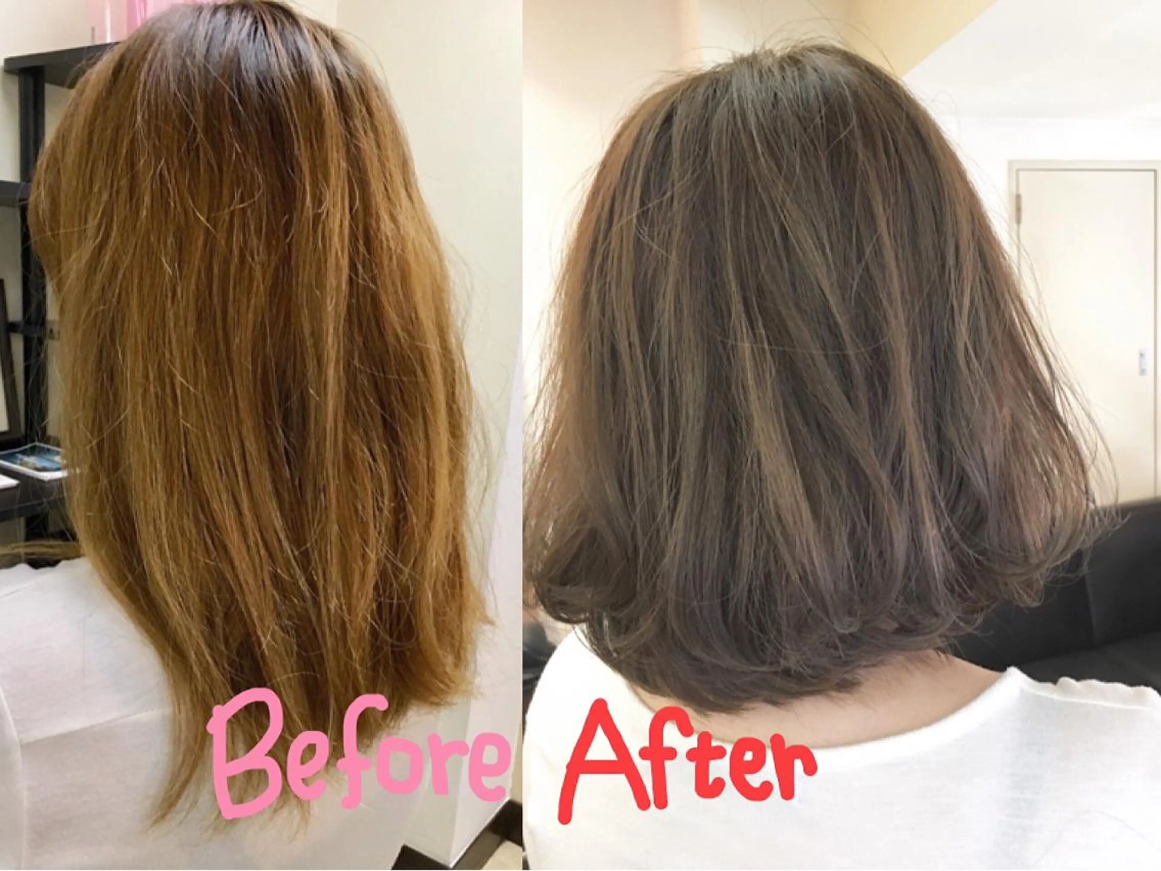 ミディアム カラー ベージュカラー ボブ カット ヘアカラー トリートメント 萌花　moeka /韓国/レイヤーのヘアスタイル