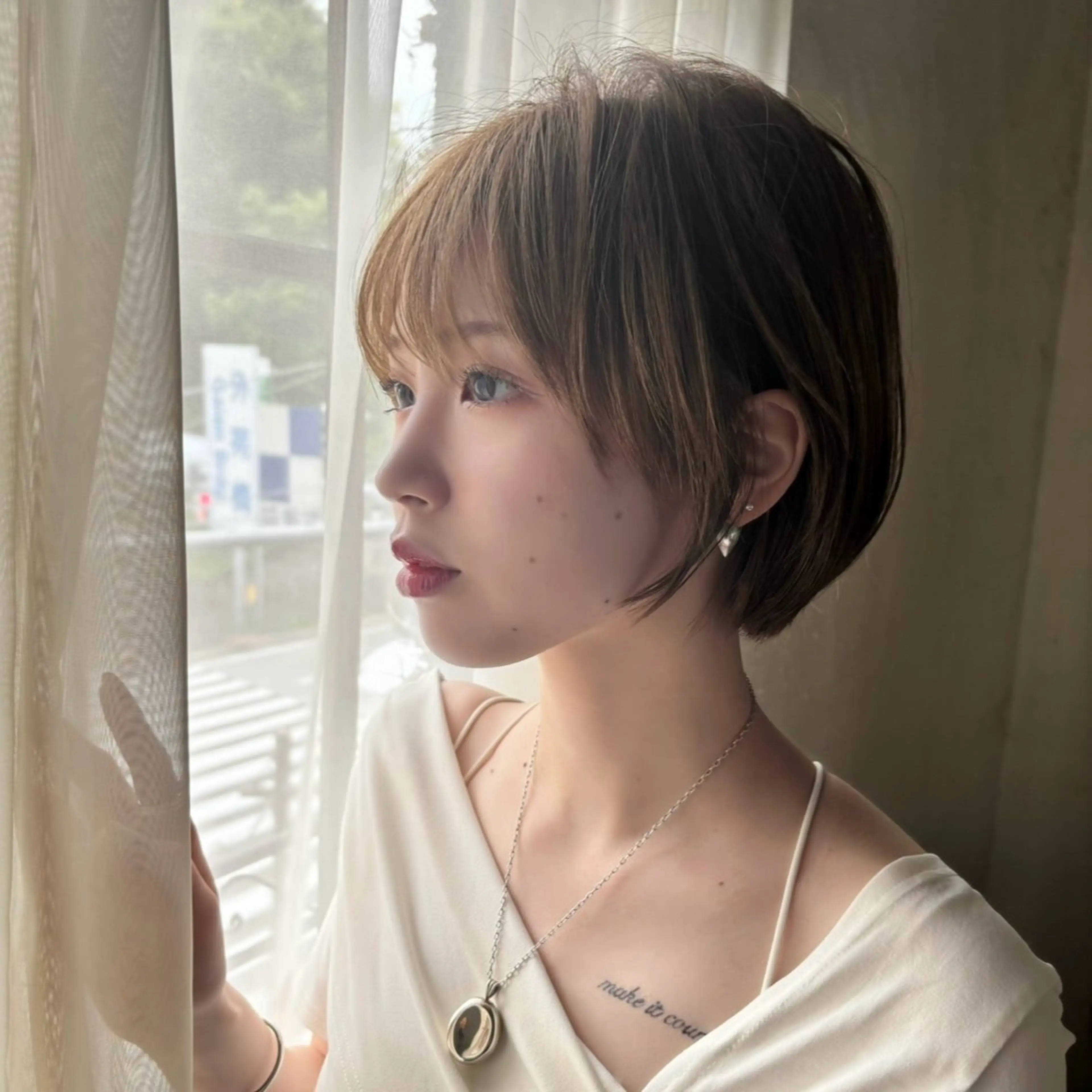 ショート ショート/レイヤー/ 縮毛矯正/ 渡邊莉玖のヘアスタイル