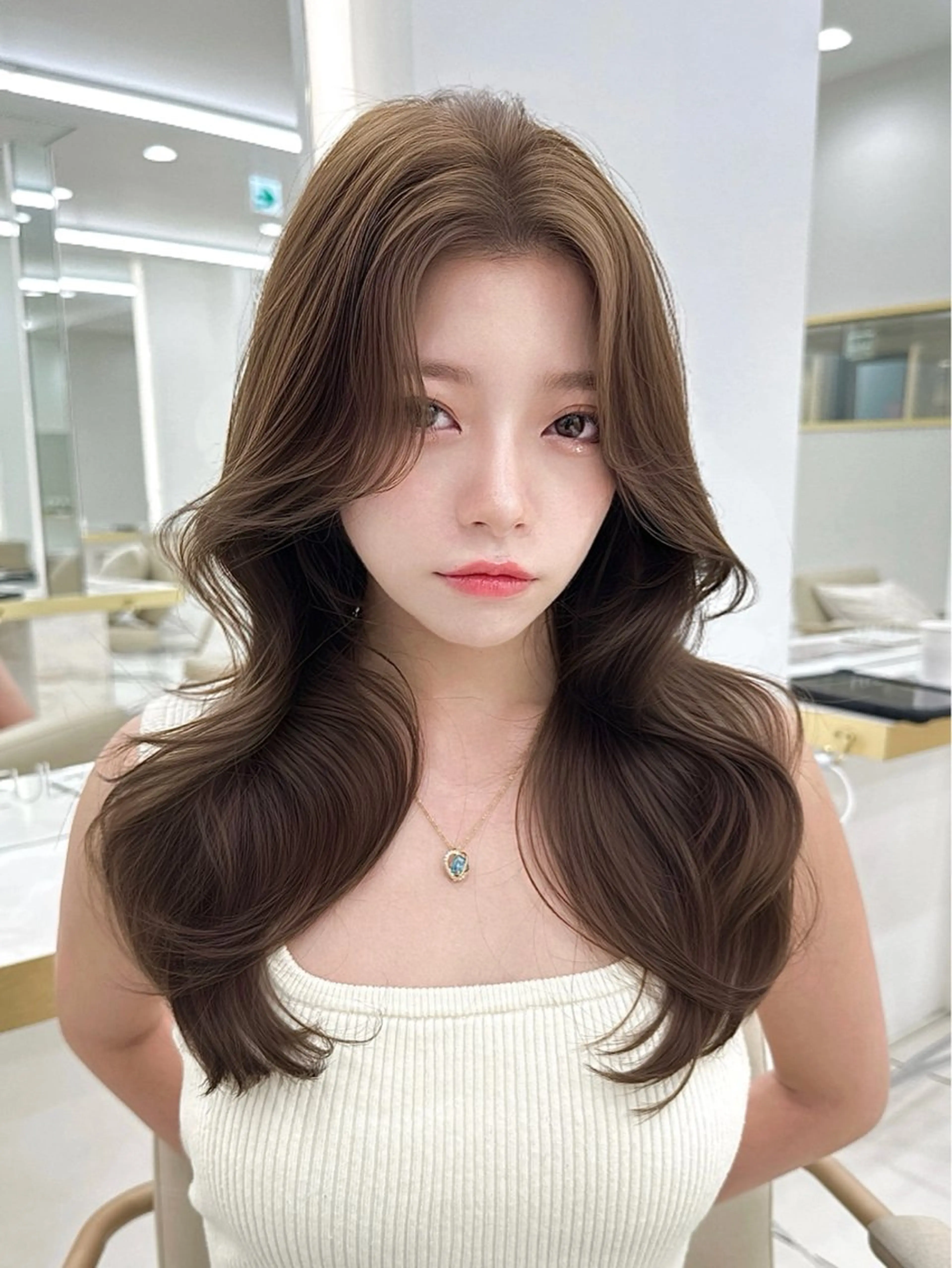 ロング カラー カット ヘアカラー トリートメント MAEUL luna所属・前髪顔周り/レイヤー 韓国/桔川恒のヘアスタイル