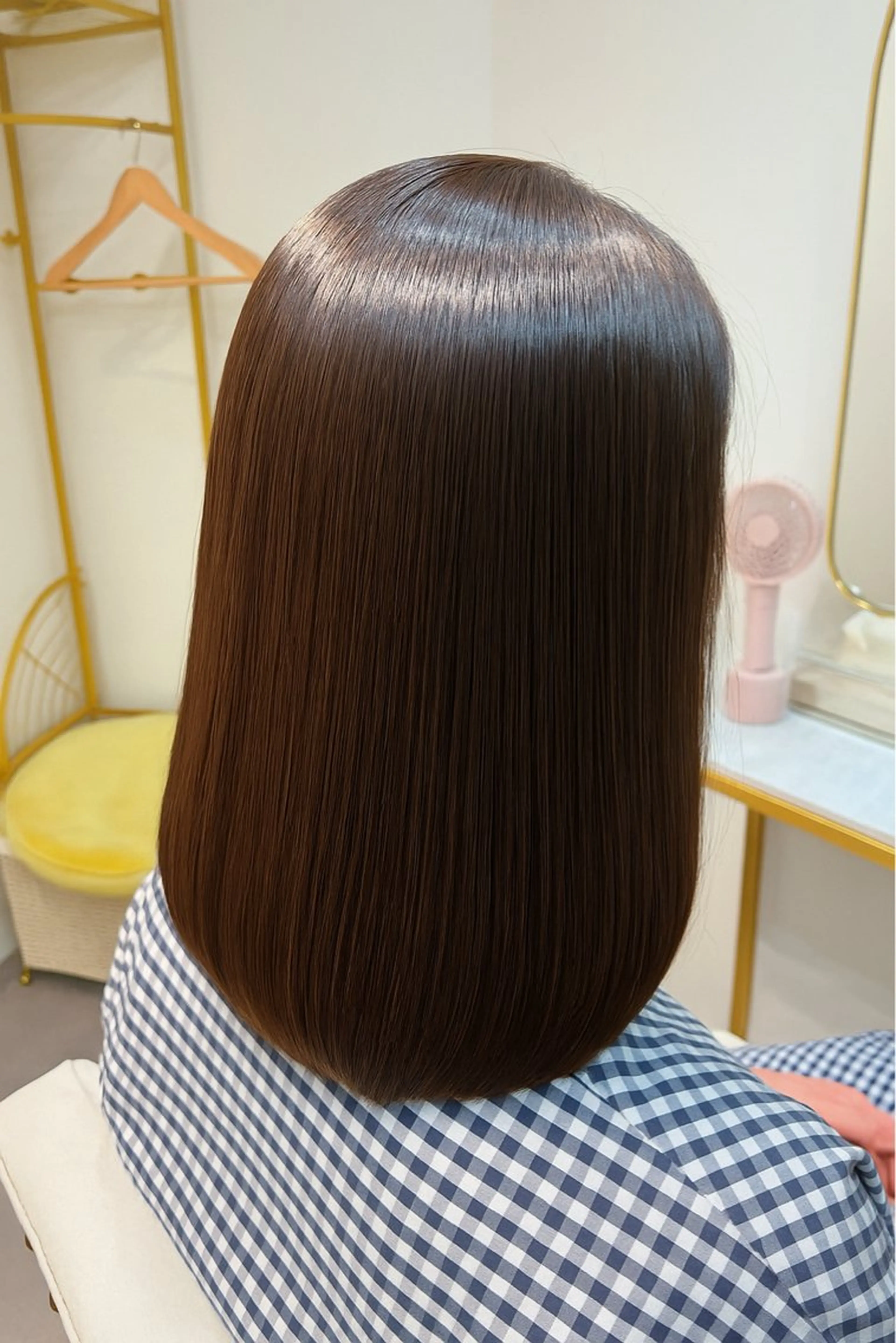 ミディアム ボブレイヤー ミディアムパーマ ボブ ハイライト 髪質改善 縮毛矯正 トリートメント The Apartment of Solon Citta 船橋609所属・髪質改善/縮毛矯正/ 美髪/個室/ハラのヘアスタイル