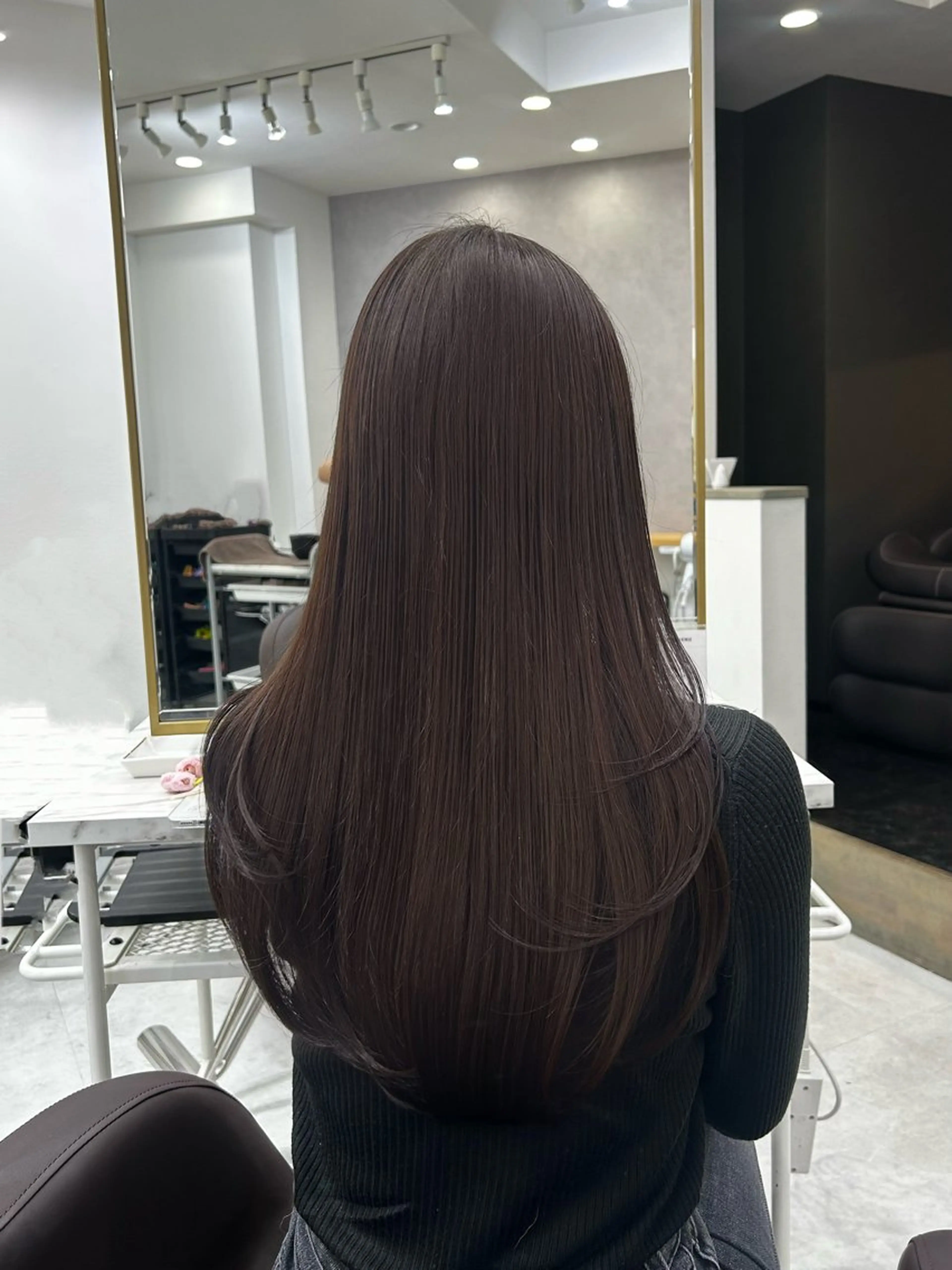 ロング カラー ヘアアレンジ カット ヘアカラー トリートメント ブリーチなしカラー/ ブラウン/レイヤーのヘアスタイル