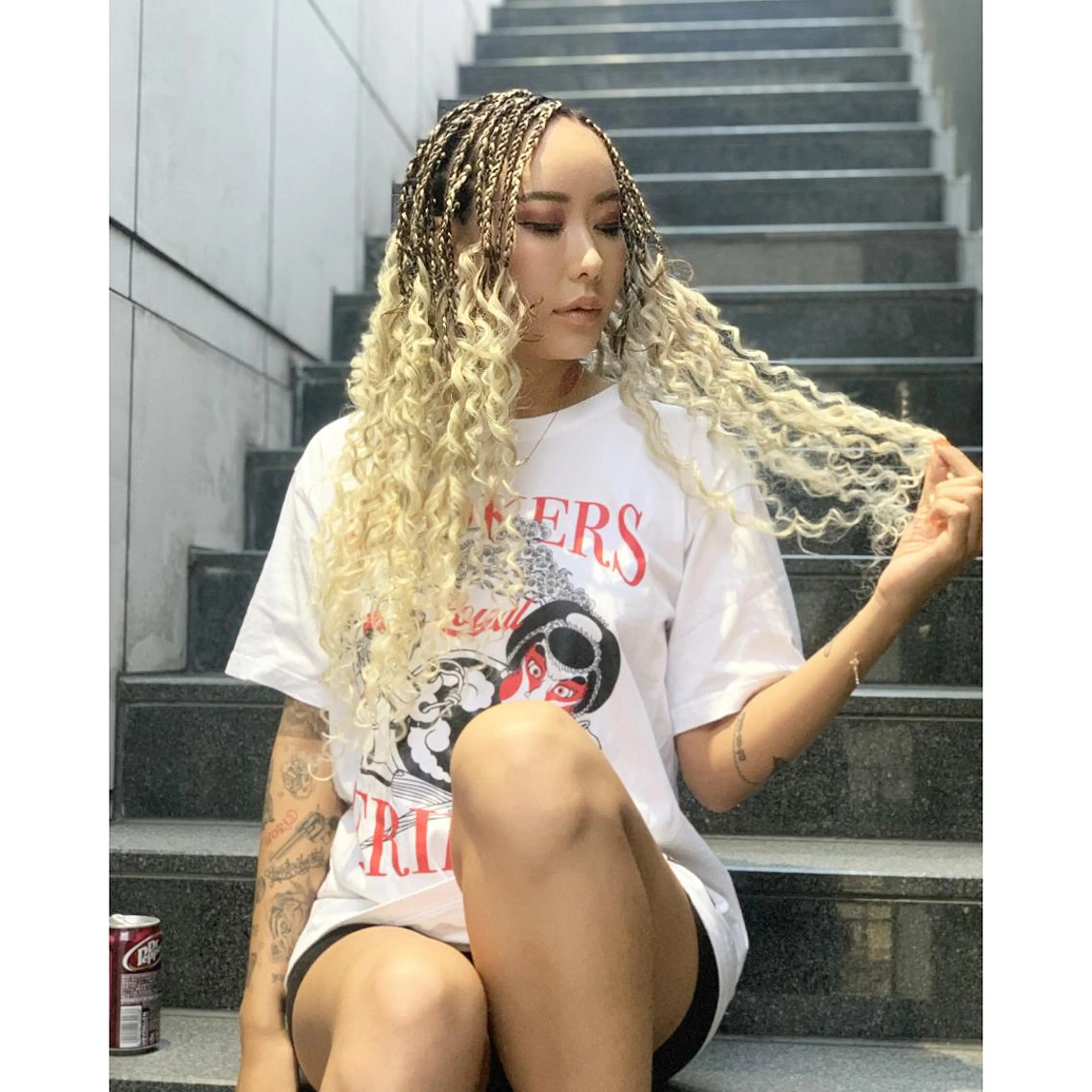 ショート カラー パーマ ヘアアレンジ メンズ キッズ 子どものヘアアレンジ エクステ ヘアセット BRAIDS💎愛子 大人ハイライト💎のヘアスタイル