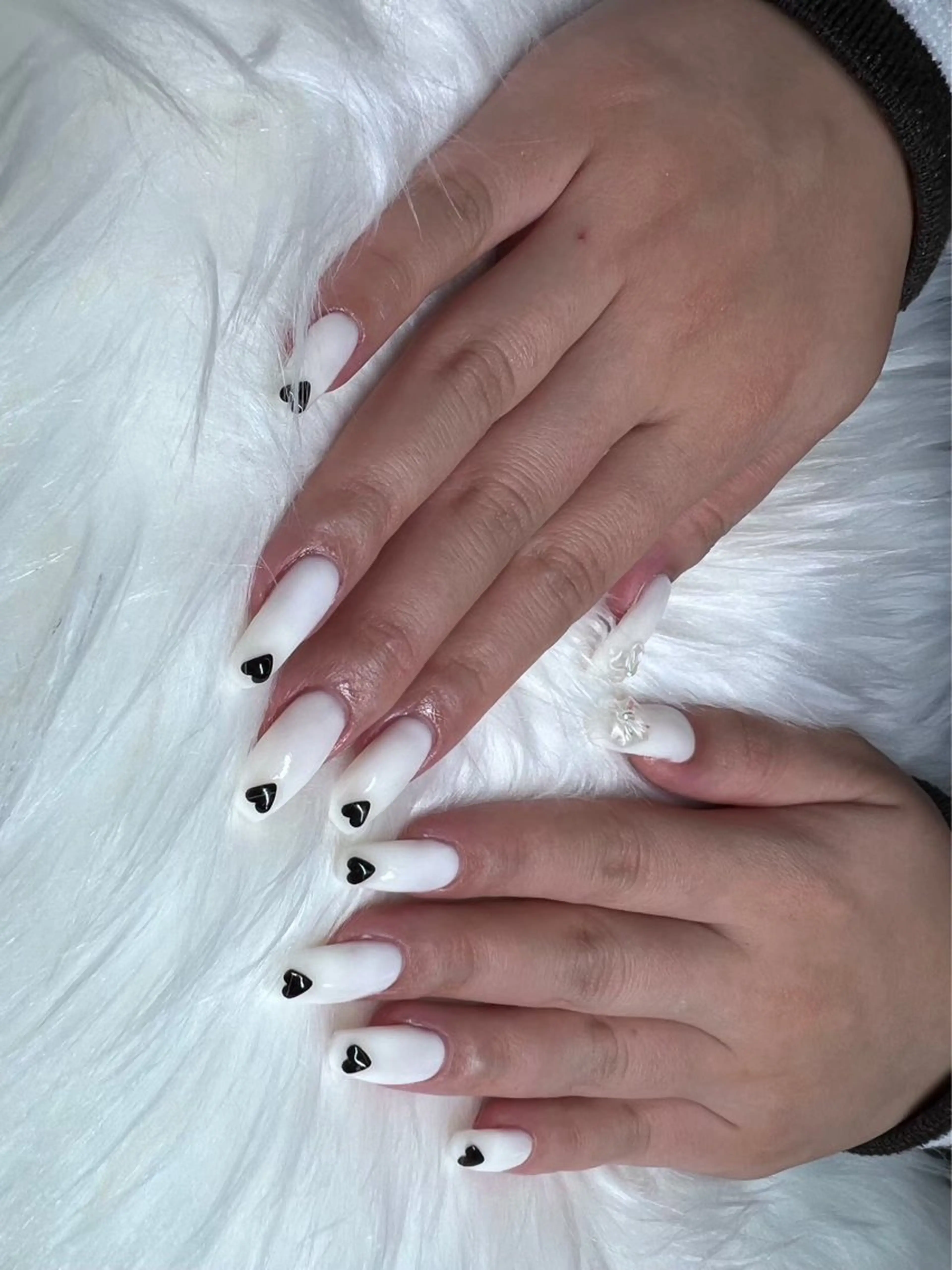 ネイル ハート ホワイト soleil . Mashiroのその他イメージ