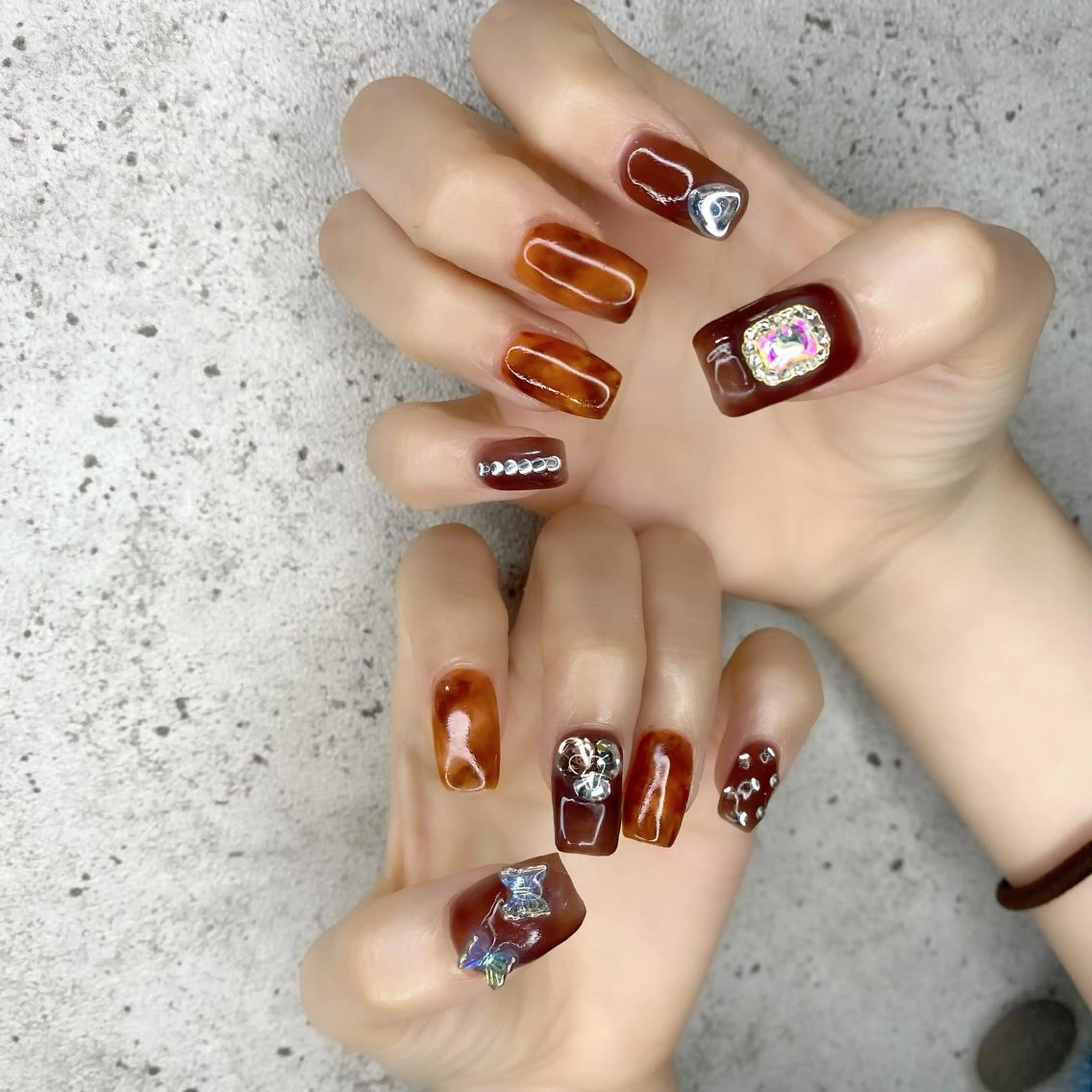 セミロング カラー パーマ ヘアアレンジ メンズ キッズ ネイル マツエク・マツパ スクエアネイル ハンドネイル Salon Kのネイルデザイン