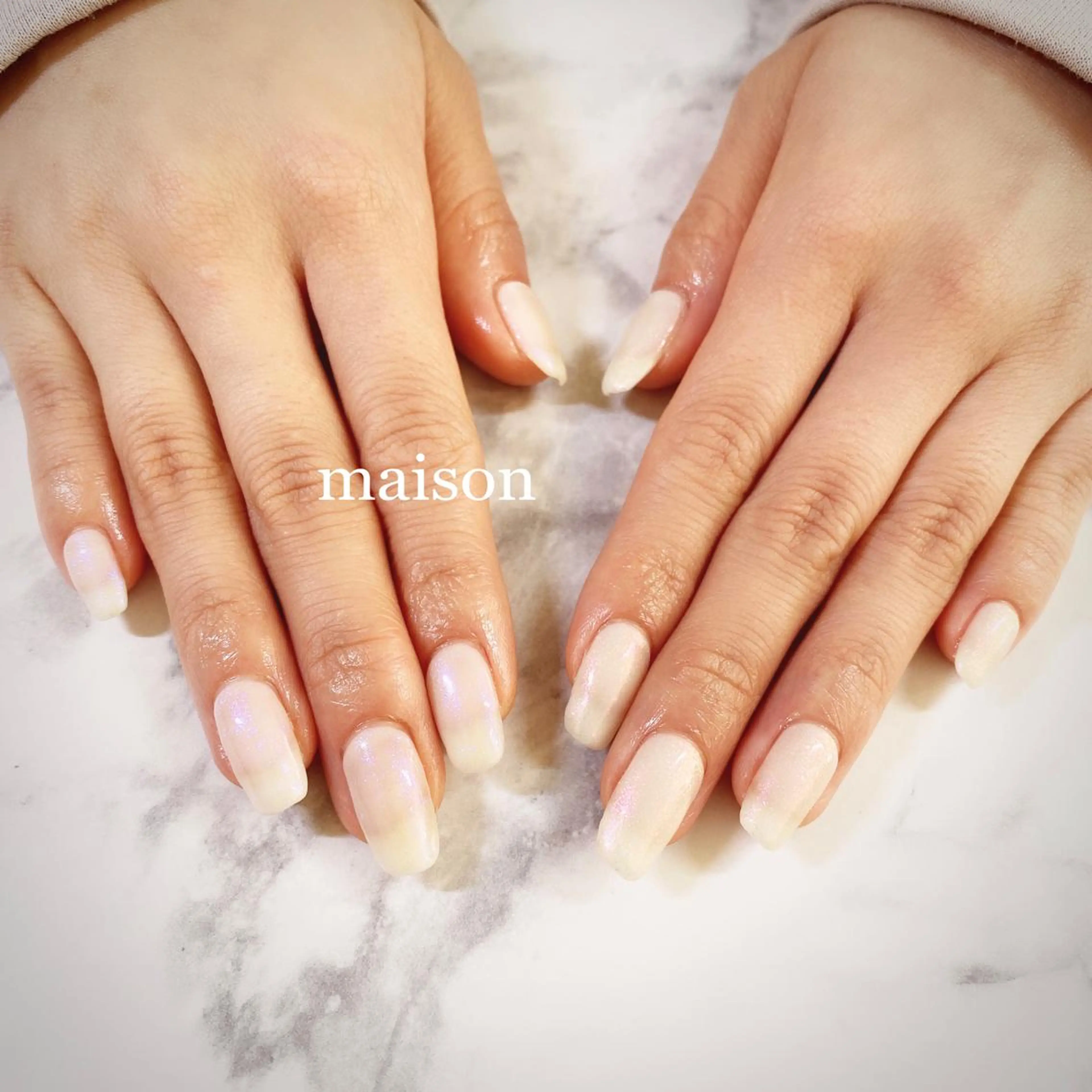 ネイル クリアネイル ラメ(グリッター) ホワイト ISHIHARA KANAのネイルデザイン