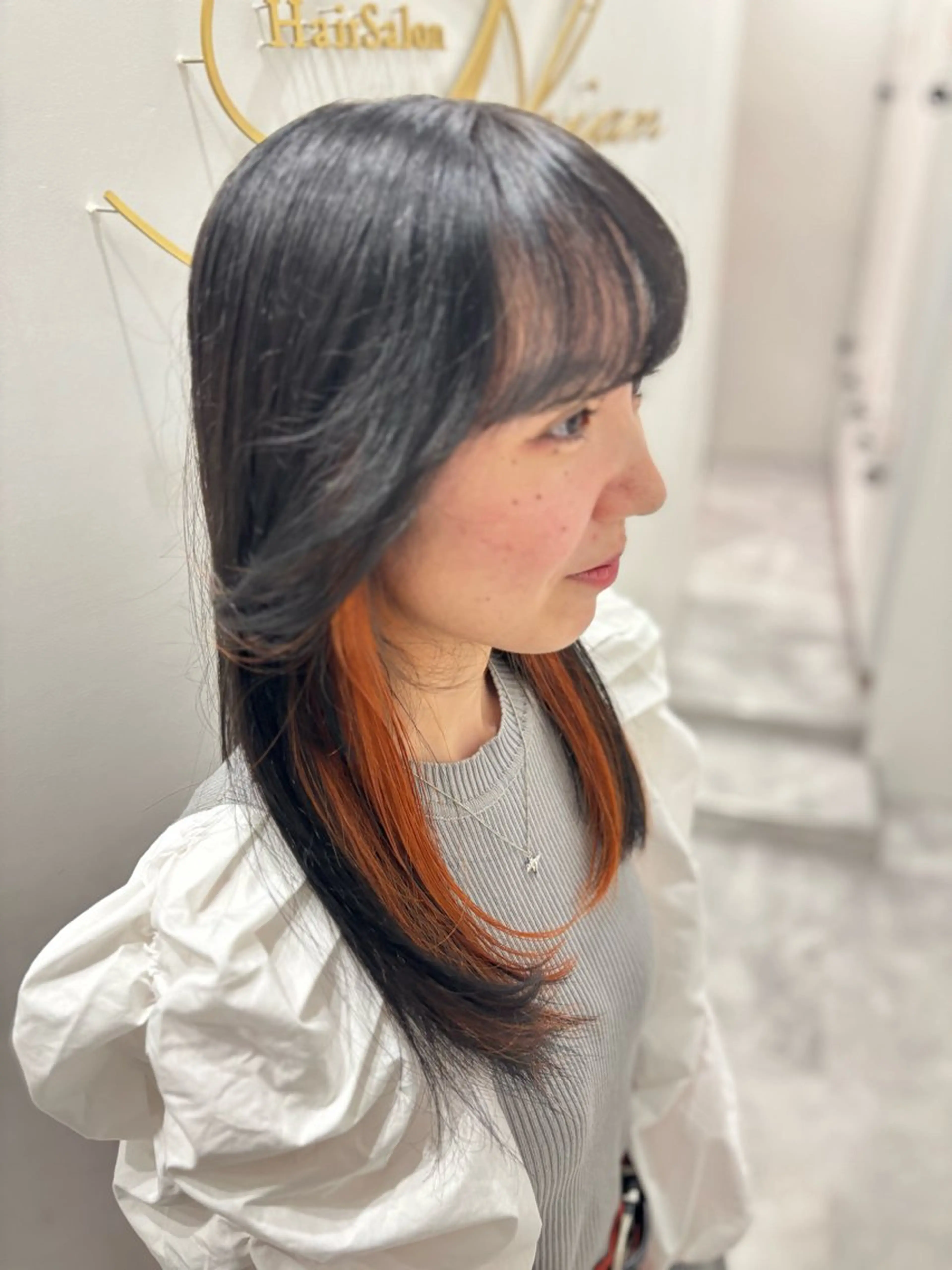 ロング カラー 黒髪 インナーカラー SHIAN【シアン】 🍒ゆな🍒のヘアスタイル