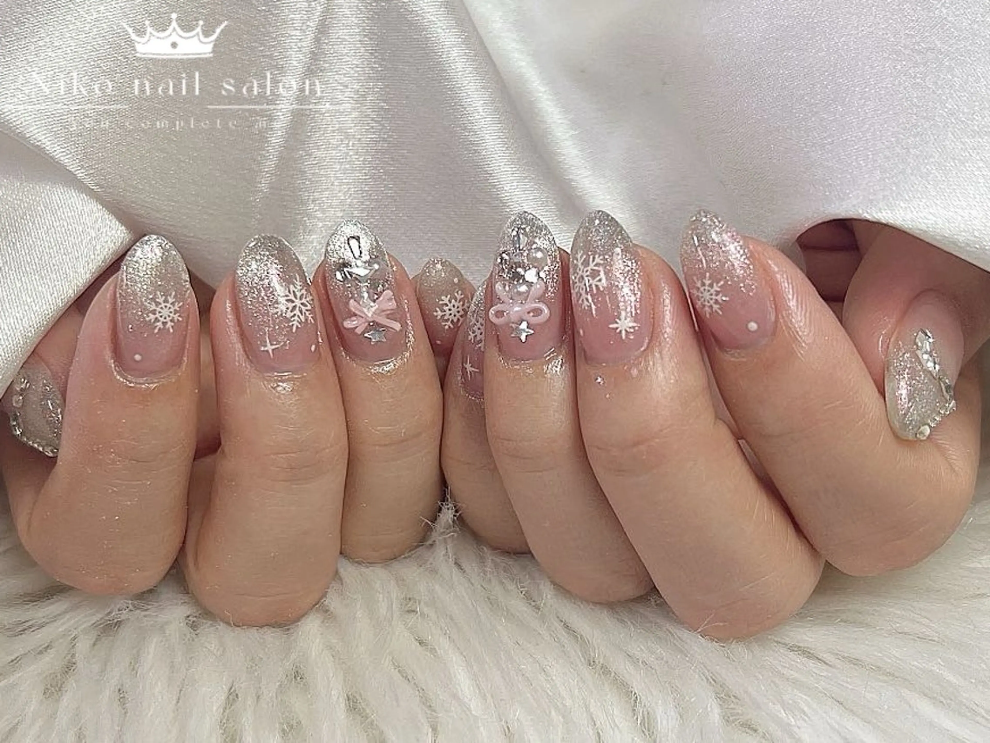 ネイル チークネイル フットネイル フレンチネイル ジェルネイル ガラスフレンチ 柚子 Nikoのネイルデザイン