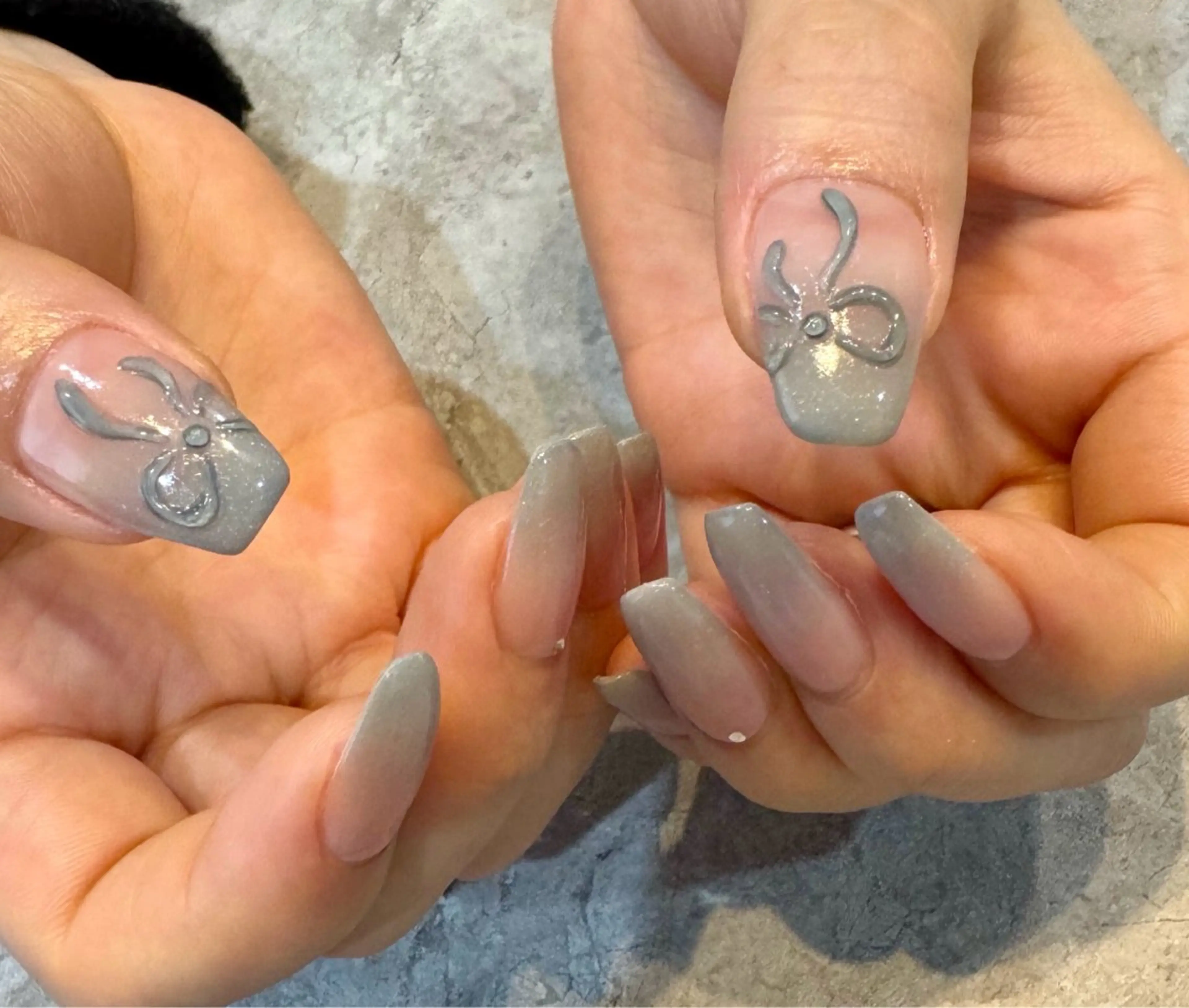 ネイル リボン ハンドネイル Blé nailのネイルデザイン