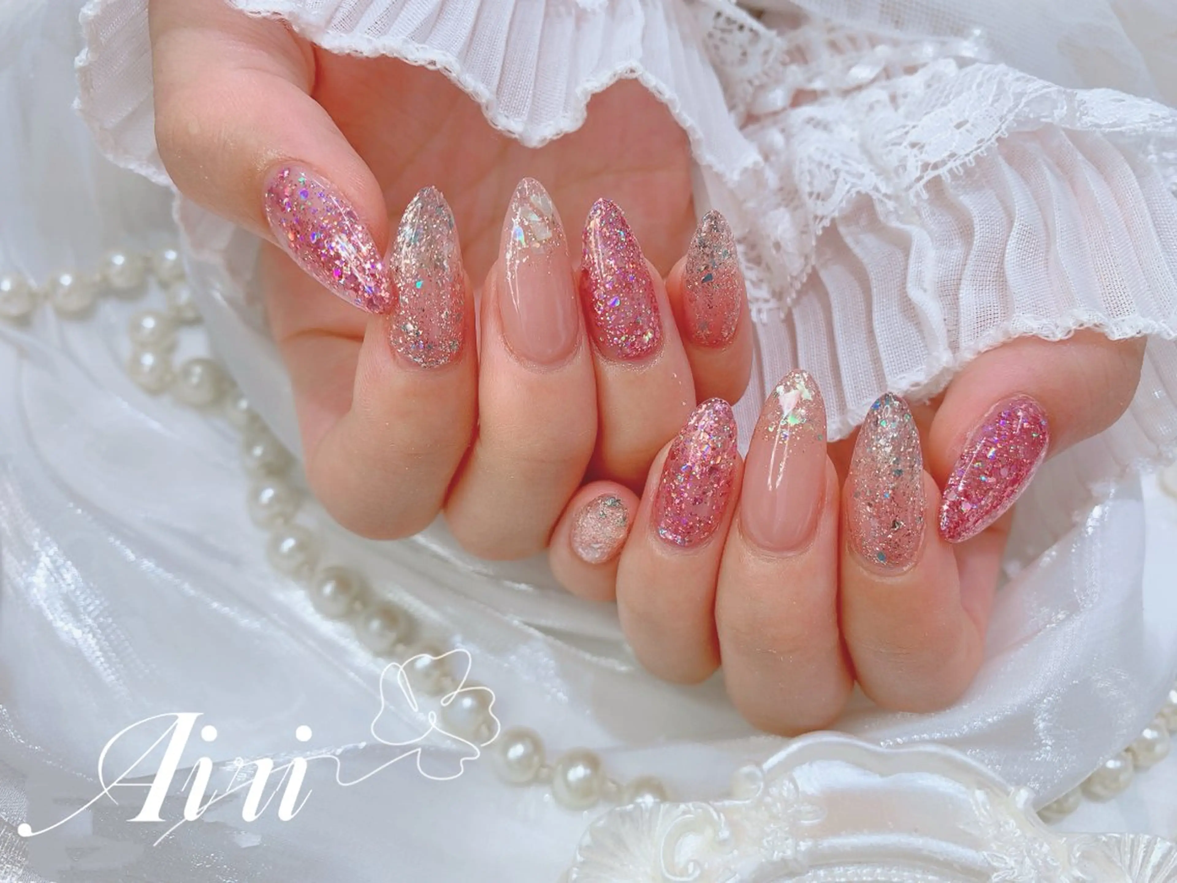 ネイル ハンドネイル ネイルサロンAiri 長さ出し·シンプルのネイルデザイン