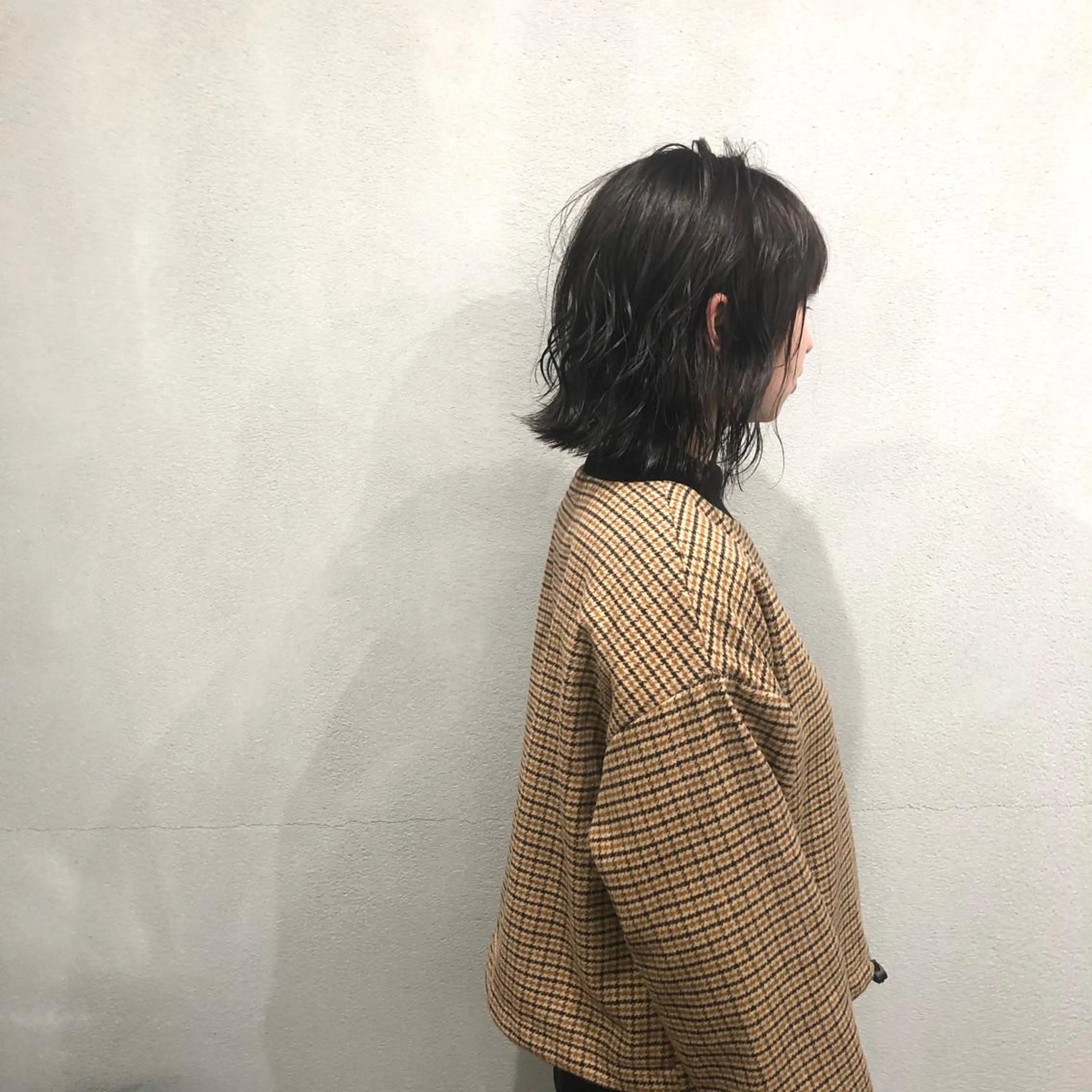 ミディアム ボブ 外ハネヘア カット ヘアカラー ボブ/ショート/ 白髪染め/メンズ葛西のヘアスタイル