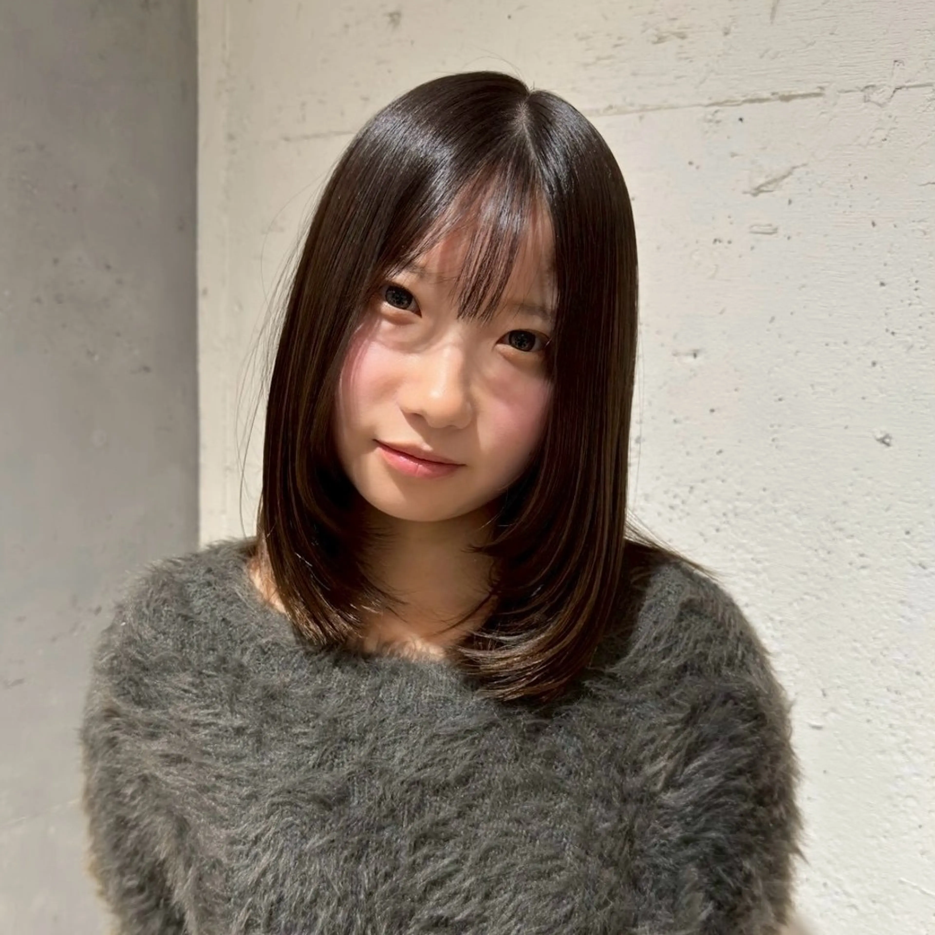 ミディアム カラー ブラウンカラー はなか こうすけのヘアスタイル