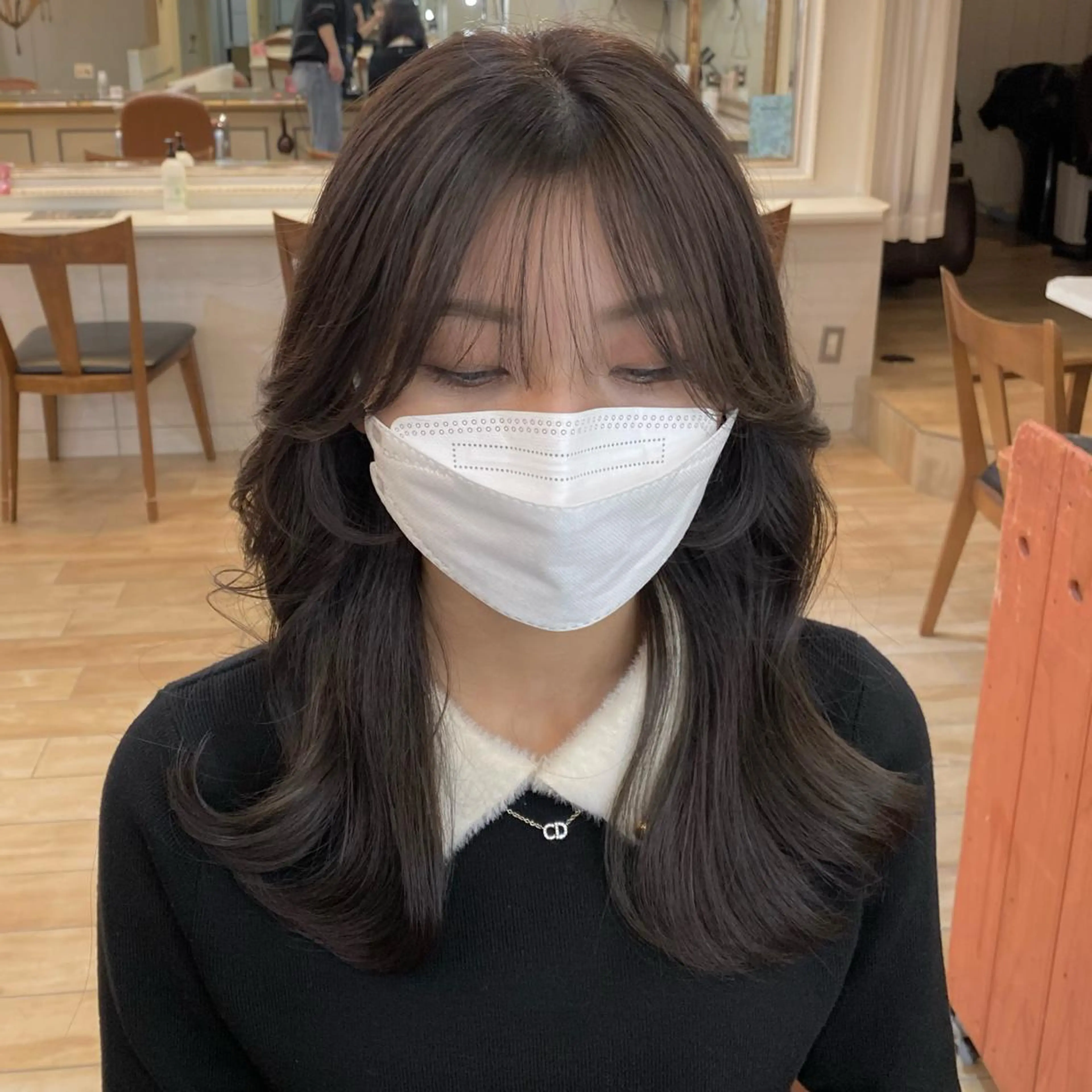 セミロング カラー 透明感カラー くびれヘア エギョモリ ヨシンモリ 韓国風ヘア カット ヘアカラー トリートメント 横浜/レイヤーカット /韓国ヘア/佐藤記正のヘアスタイル