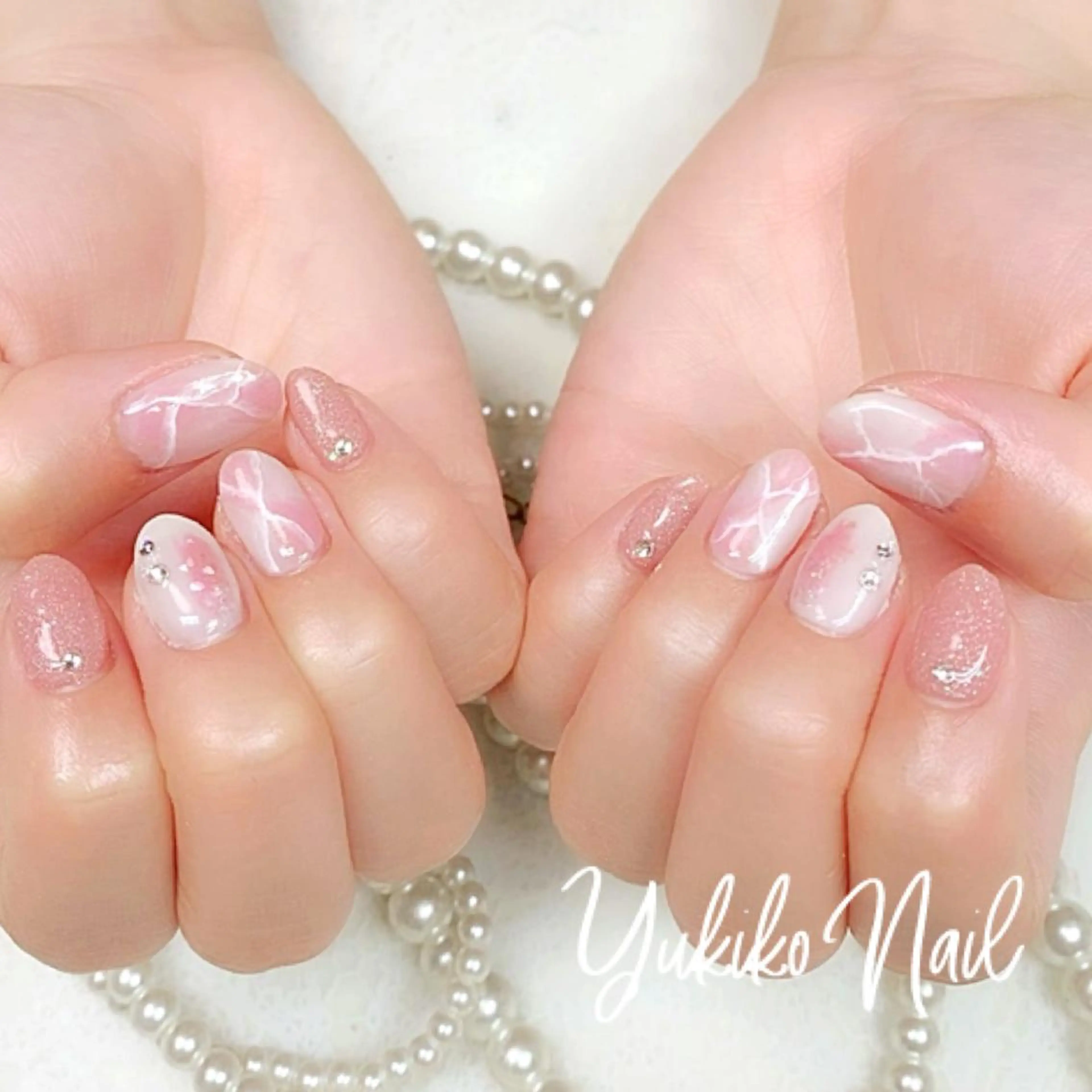 ネイル 大理石ネイル(マーブル) ニュアンスネイル ハンドネイル ユキコ ネイルのネイルデザイン