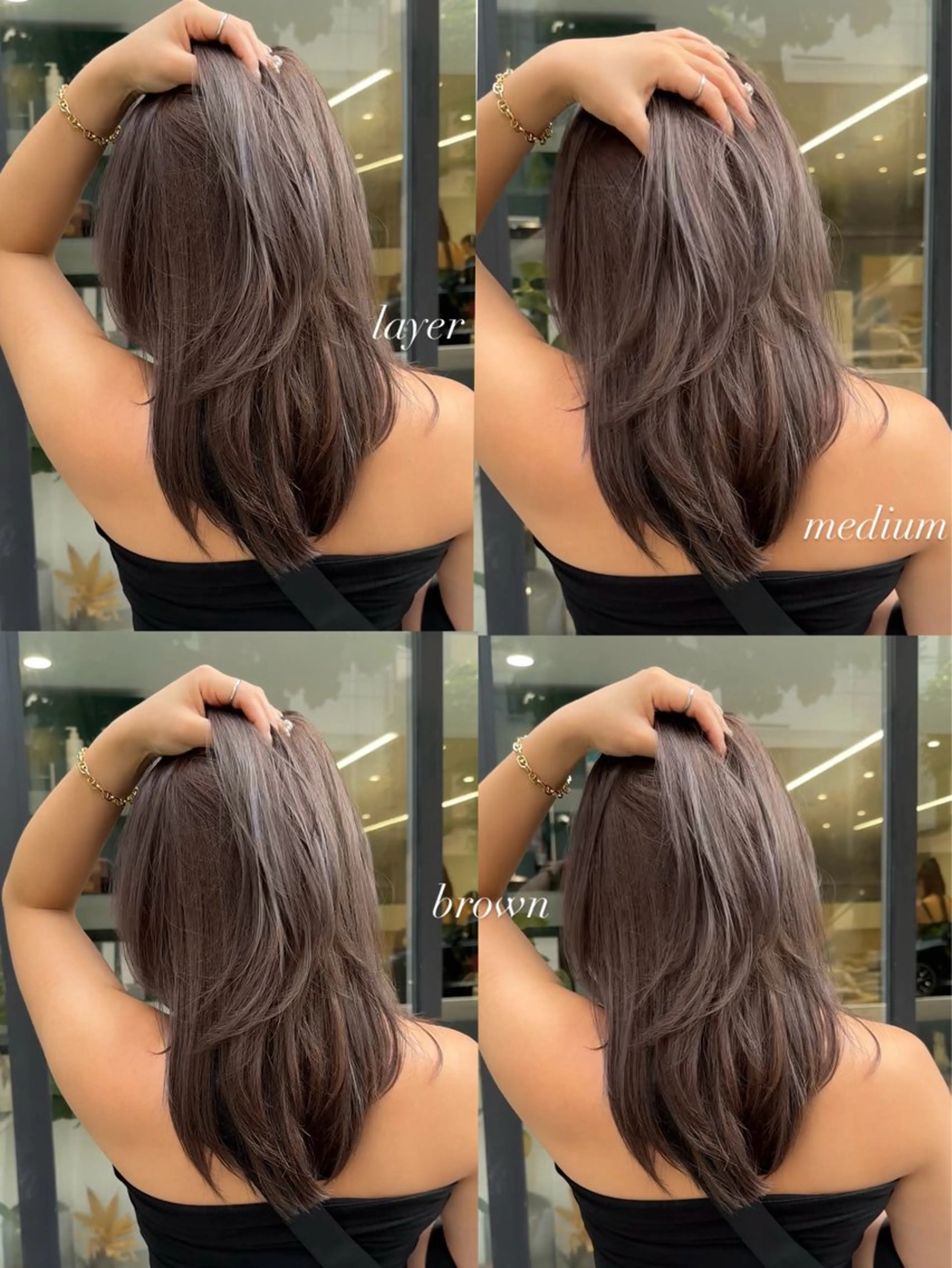 セミロング カラー ブラウンカラー レイヤーカット カット ヘアカラー トリートメント M所属・ハイトーン/透け感 カラー🎀真香のヘアスタイル