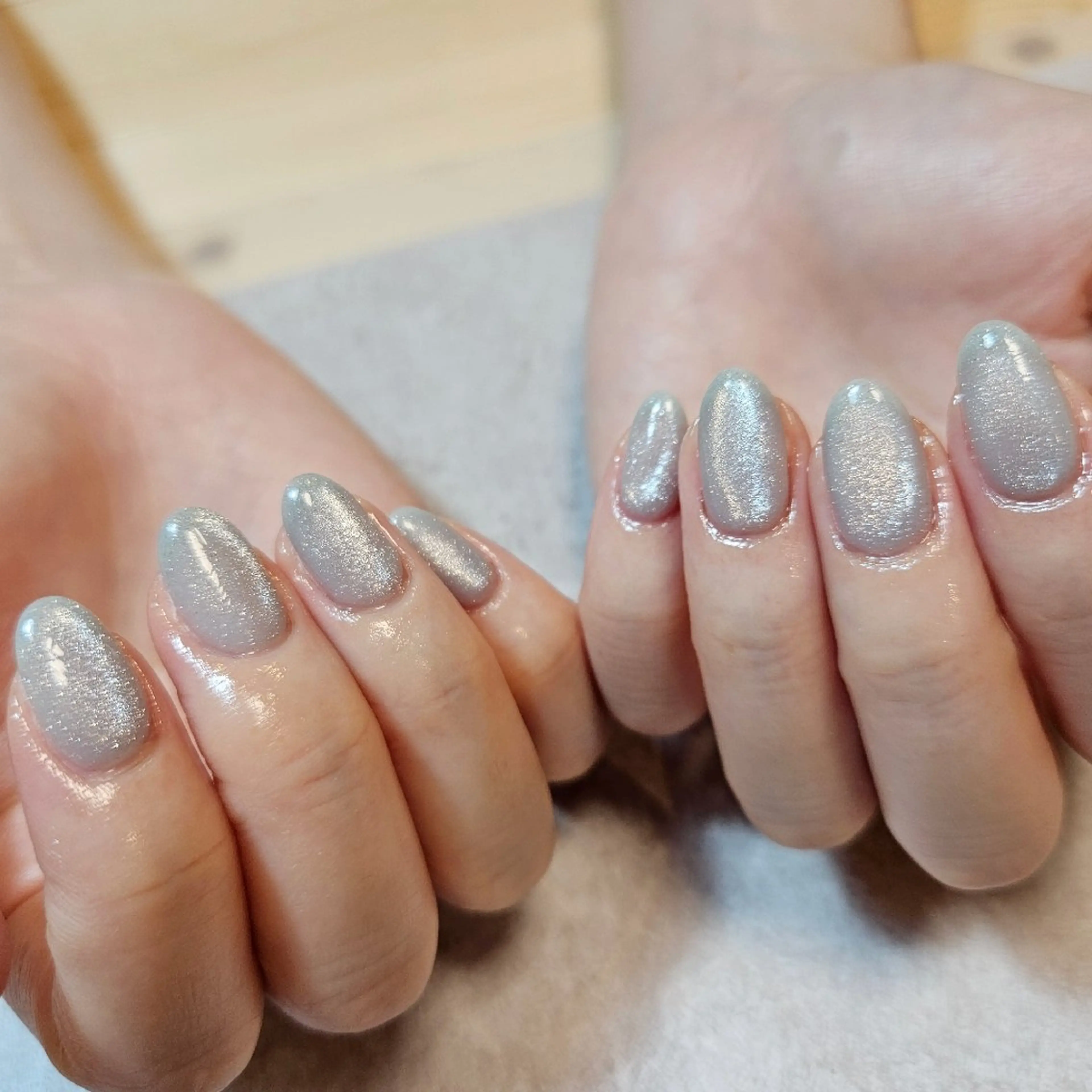 ネイル ブルー クリアネイル 氷ネイル・うるうるネイル 水色 マグネットネイル ハンドネイル Nailsalon manoのネイルデザイン