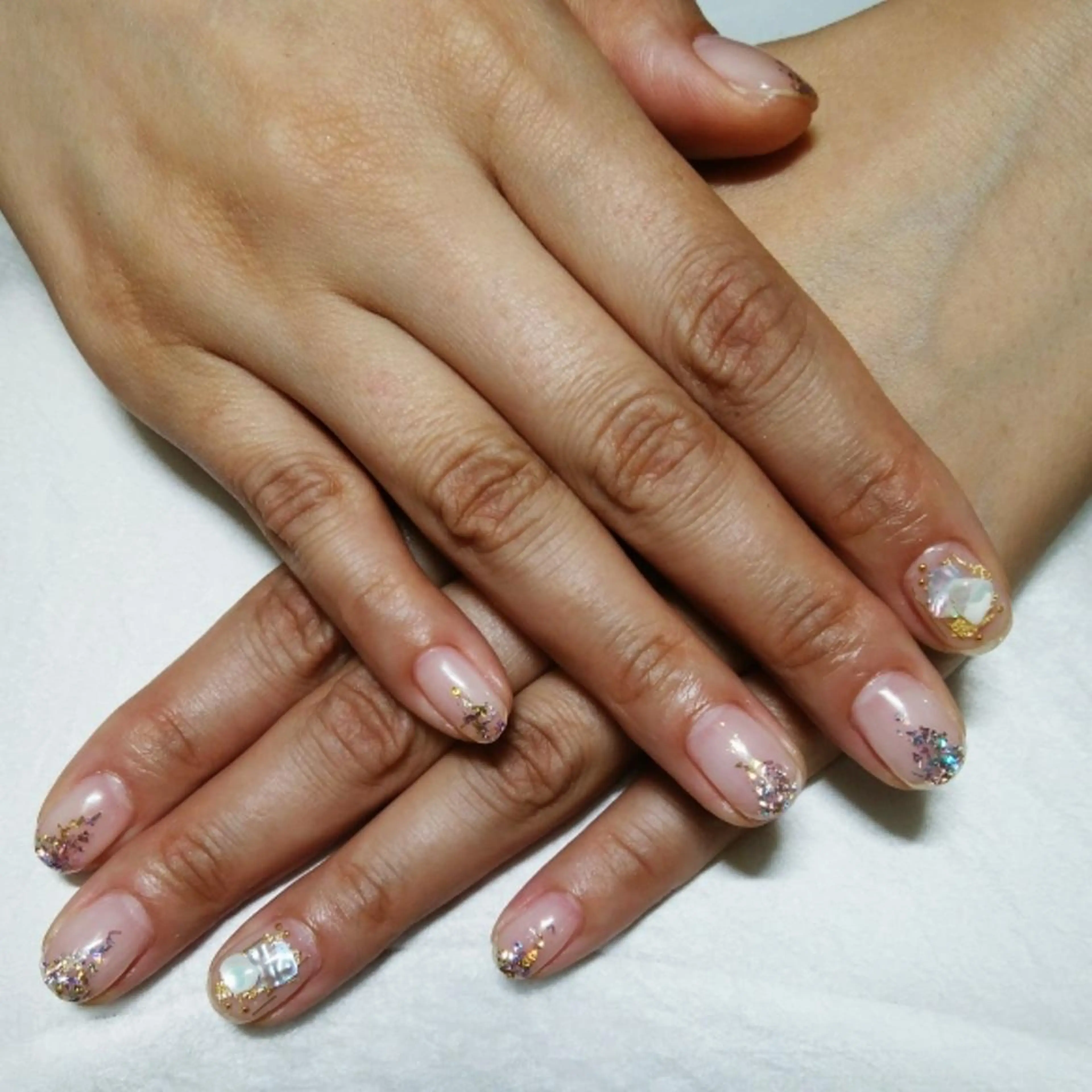 ネイル クリアネイル ラメ(グリッター) ストーンネイル リラクゼーション＆ネイル仙殊~センジュ~所属・senju 　のネイルデザイン