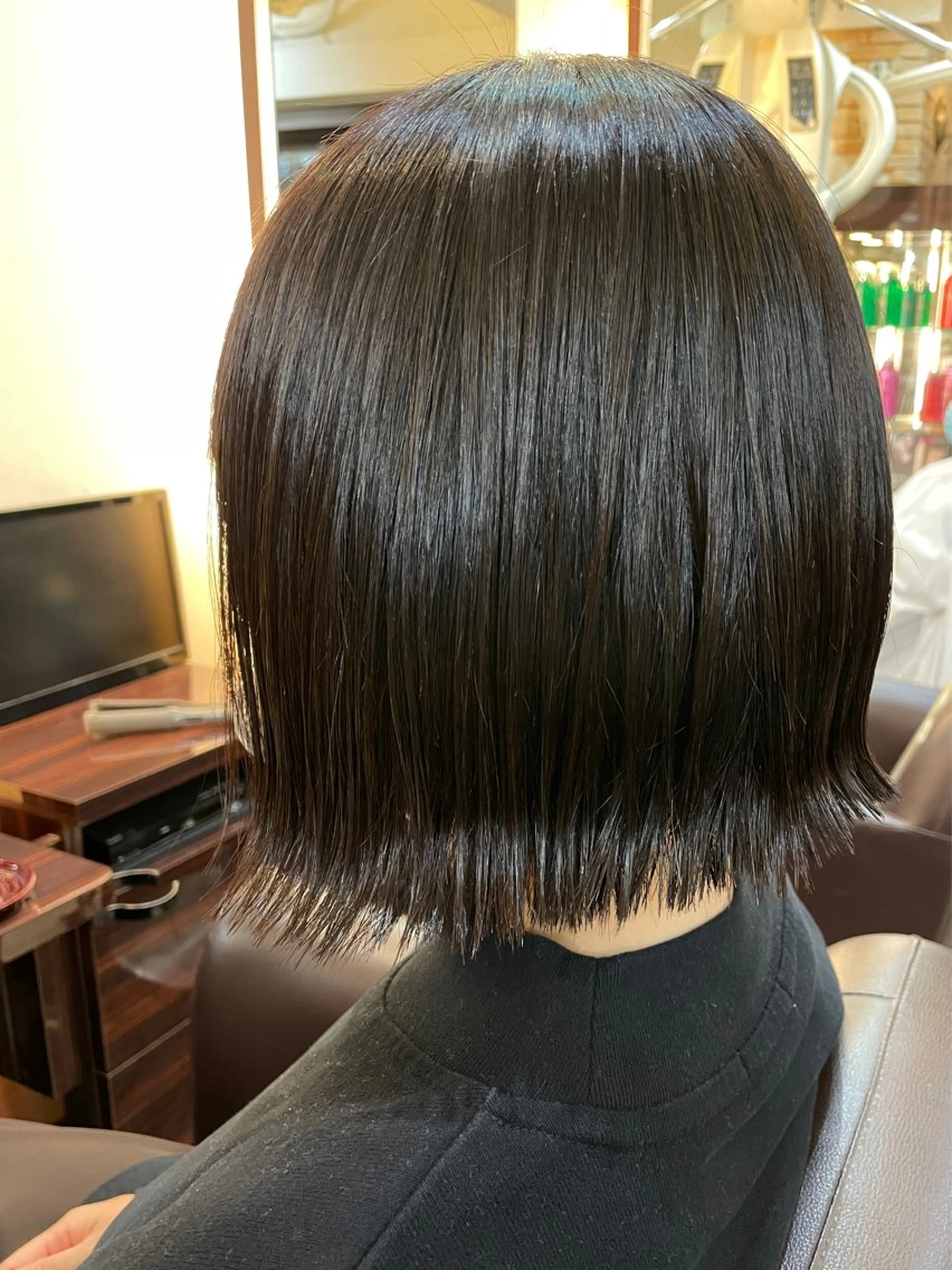 ショート ボブ 外ハネヘア 縮毛矯正&髪質改善/ きょうの🐺のヘアスタイル