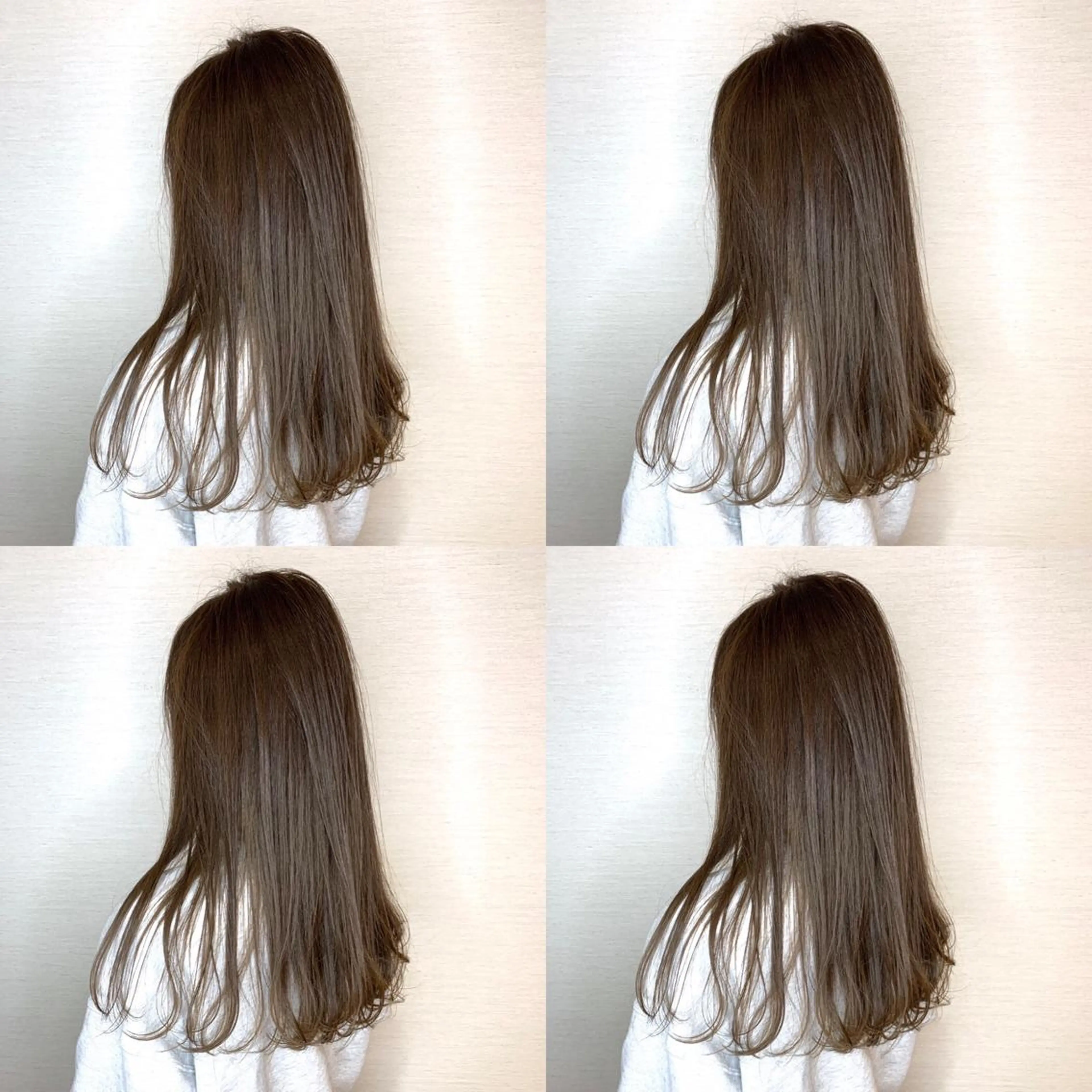 ロング カラー ベージュカラー 韓国レイヤーカット/ ダブルカラーのヘアスタイル