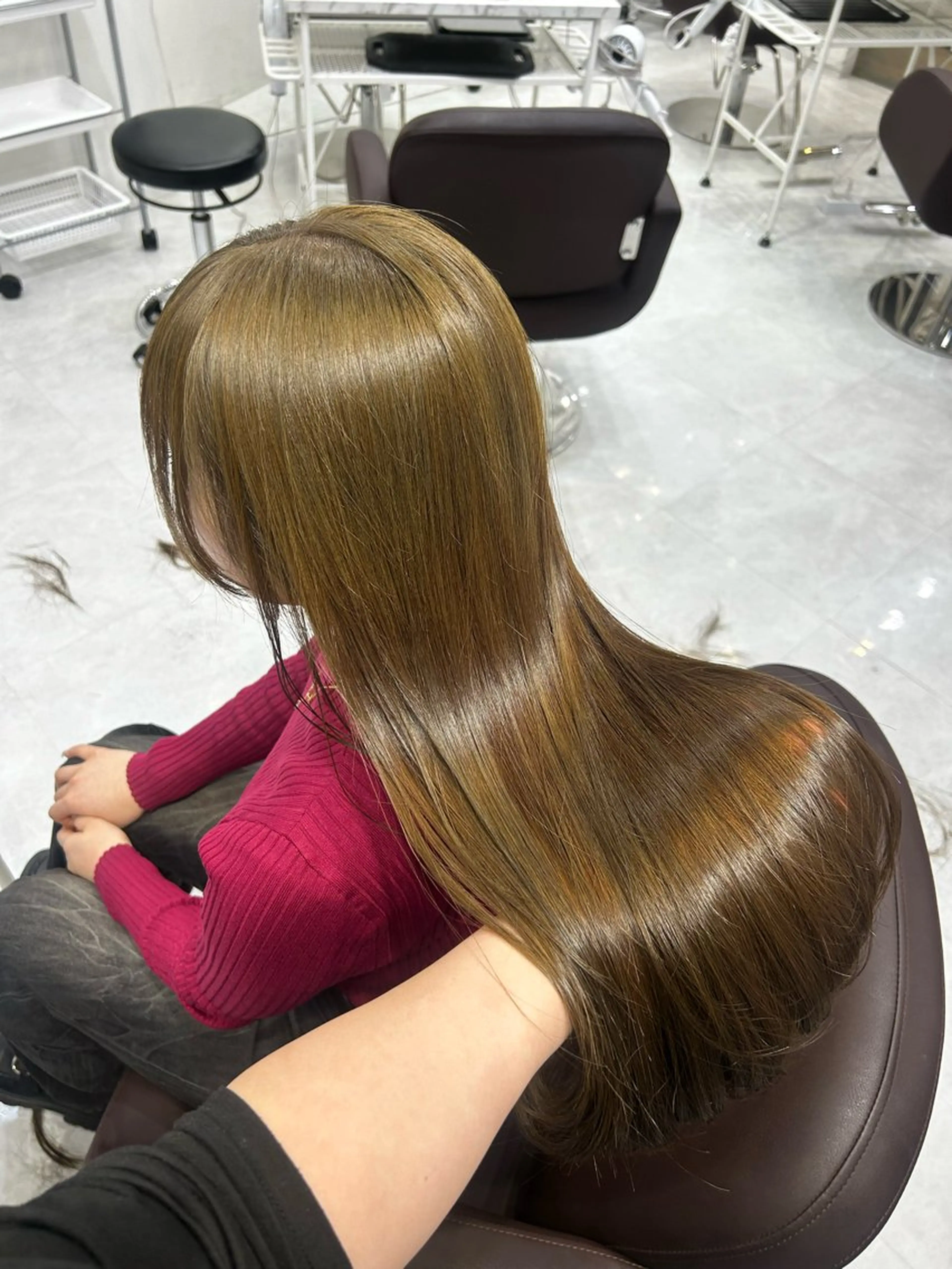 ロング カラー ヘアアレンジ ヘアカラー トリートメント ヘアセット ブリーチなしカラー/ ブラウン/レイヤーのヘアスタイル