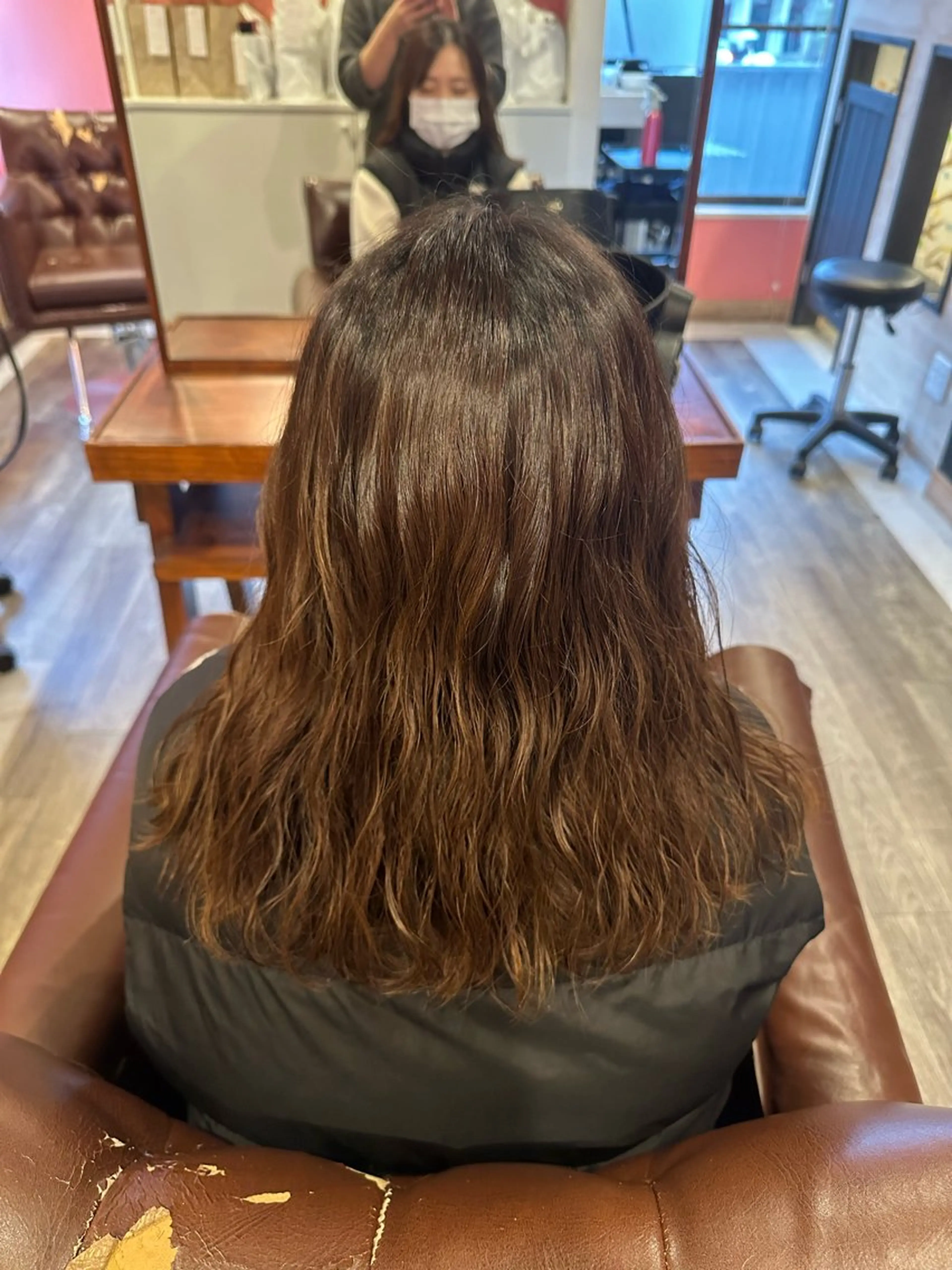 セミロング パーマ パーマ 安達 望のヘアスタイル