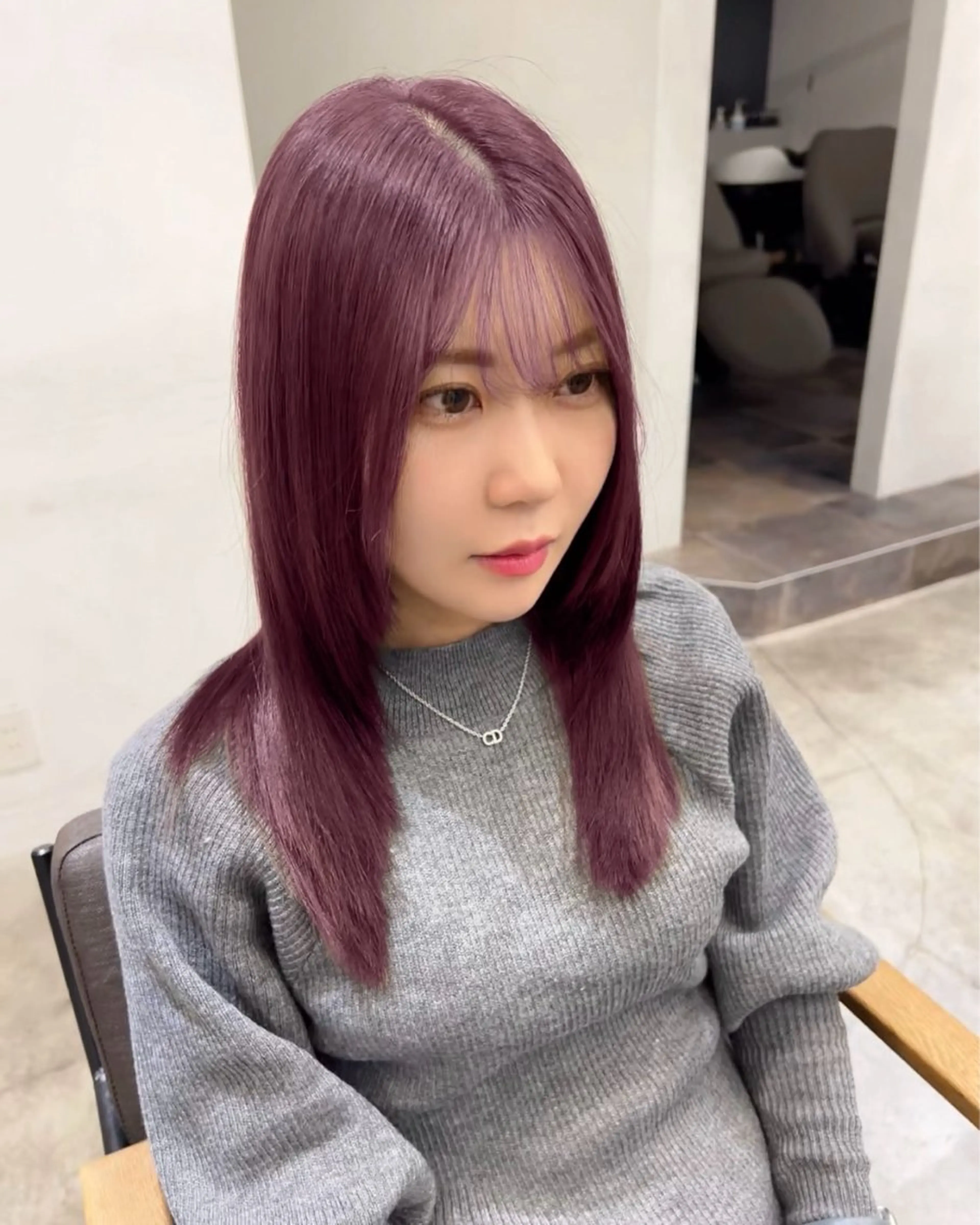 ミディアム ヘアカラー 絶対可愛い暖色カラー 🌷うる艶✨山下七海のヘアスタイル