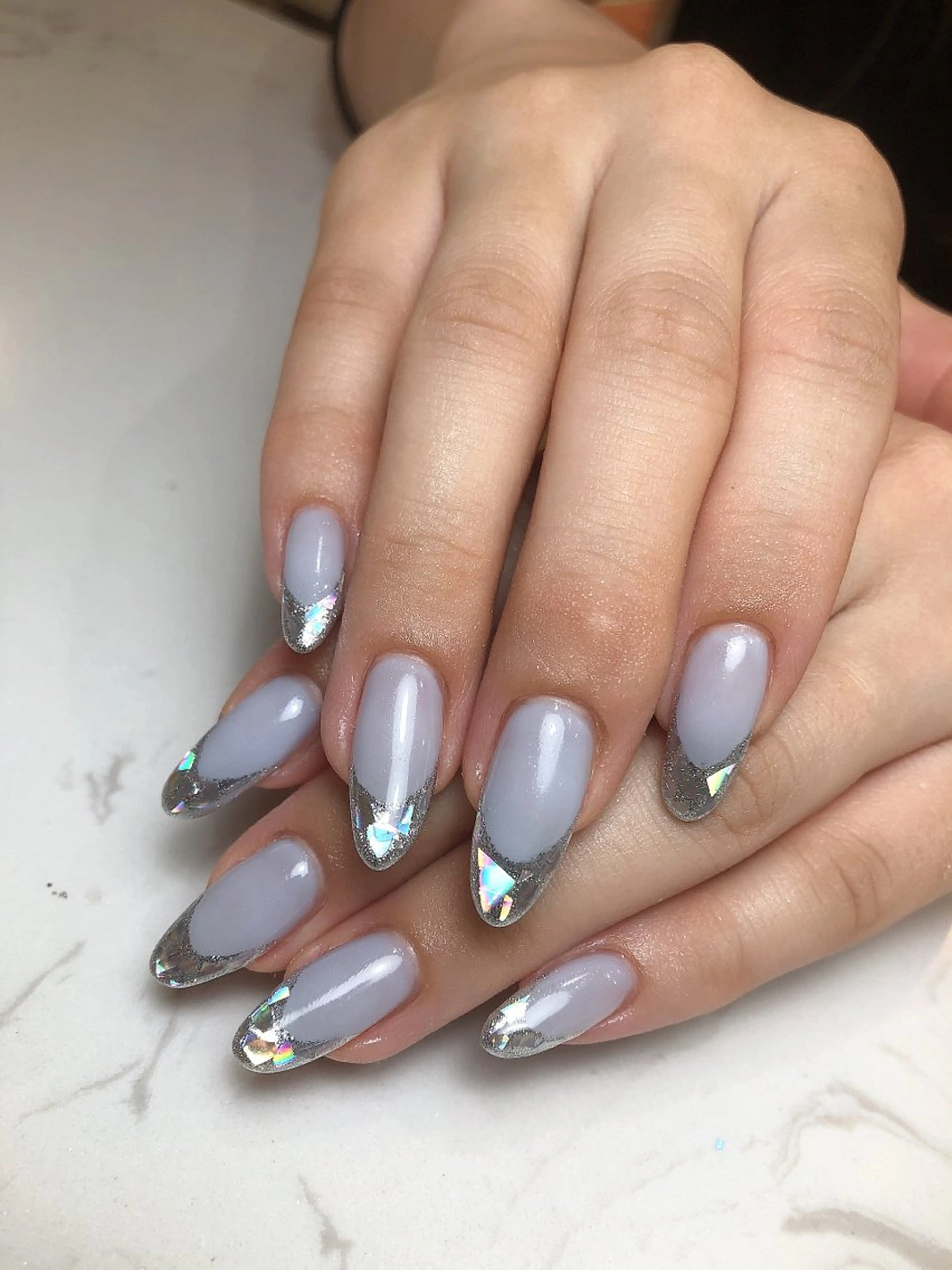 ネイル フレンチネイル ガラスフレンチ Oko nail 💅✨のネイルデザイン