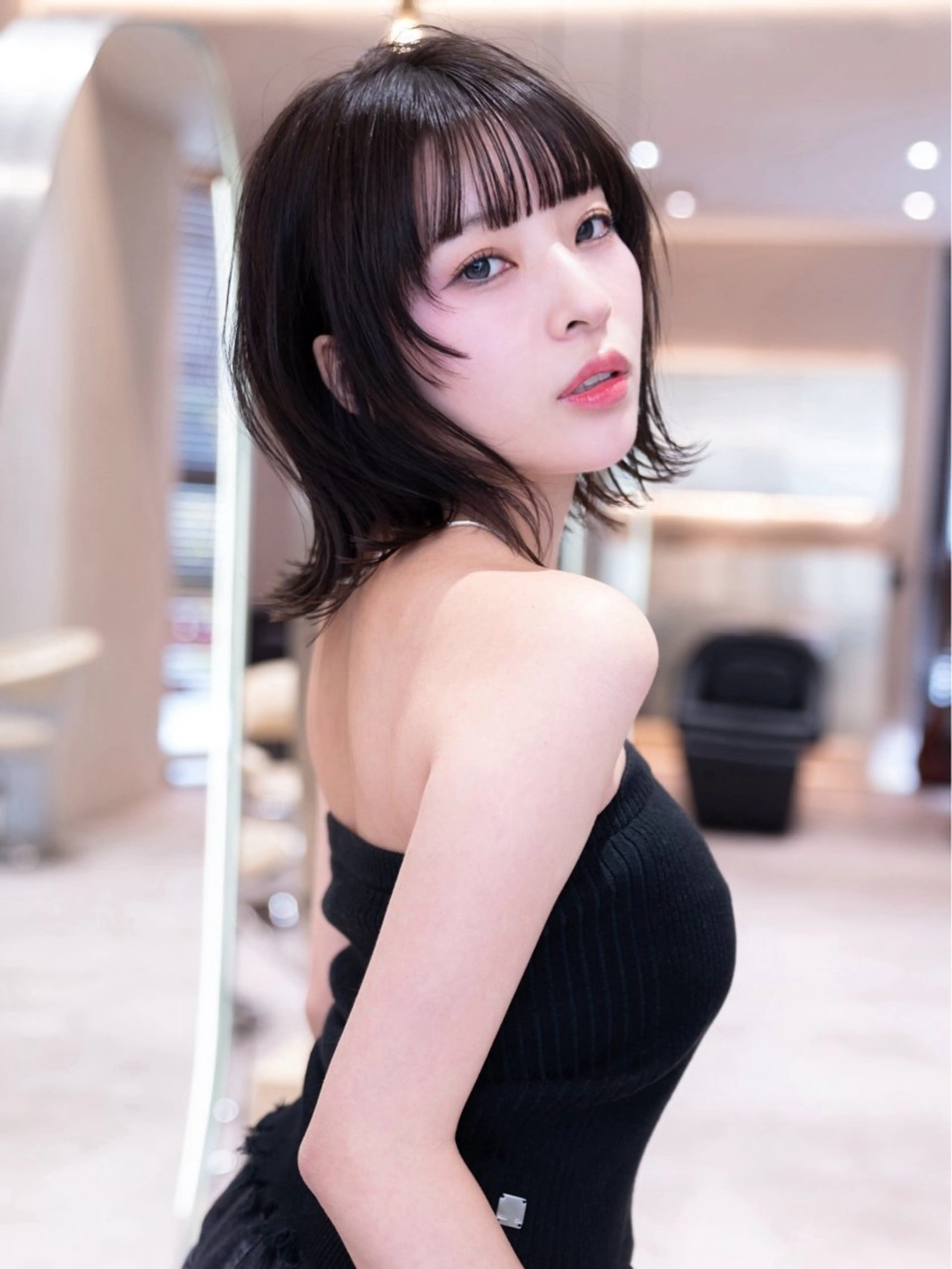 ミディアム カラー カット ヘアカラー トリートメント 渋谷/レイヤーボブ・ 韓国ボブ特化/楓のヘアスタイル