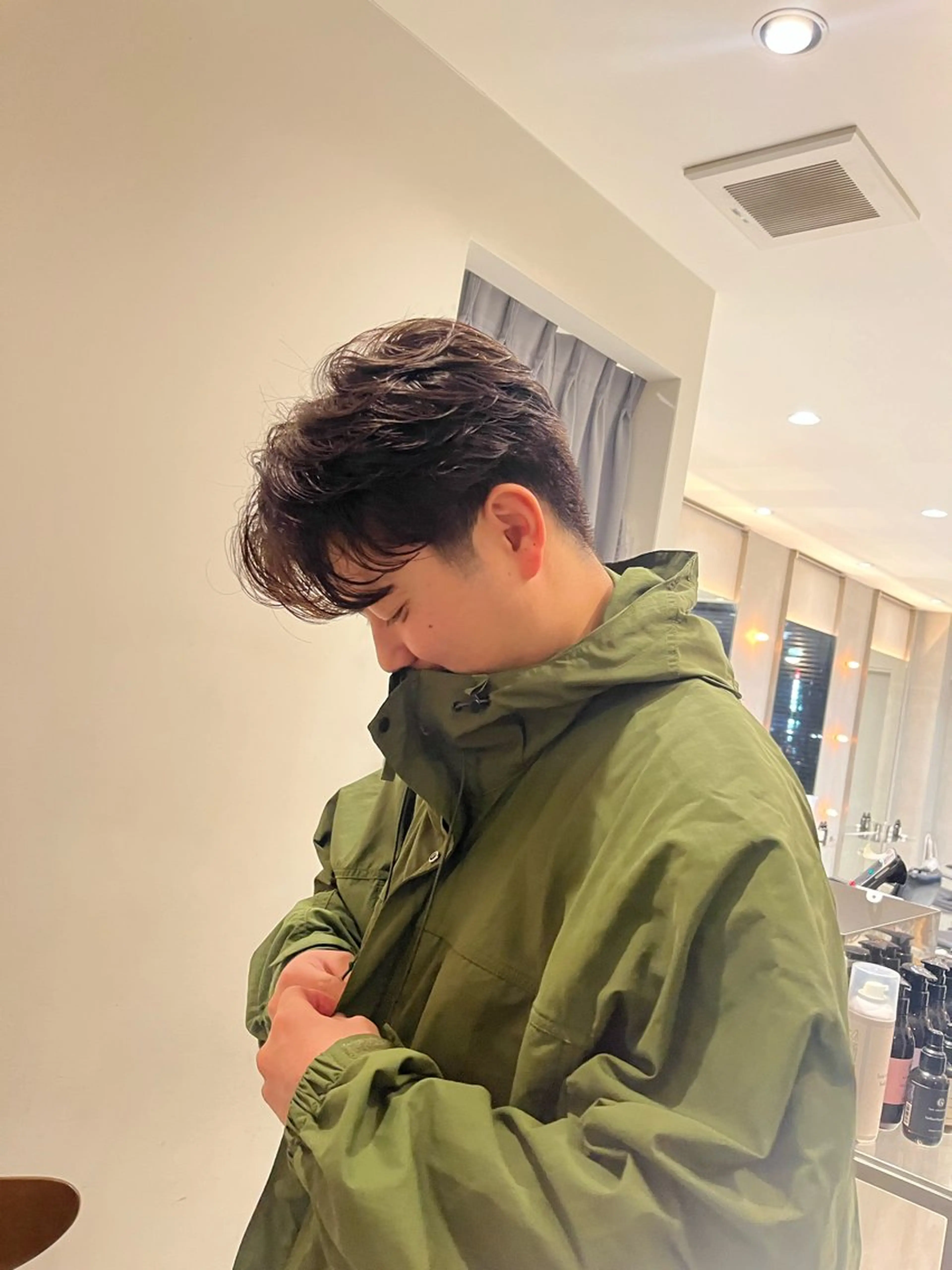 ショート カラー パーマ メンズ カット パーマ トリートメント ボブカット/ えのもとりきのヘアスタイル