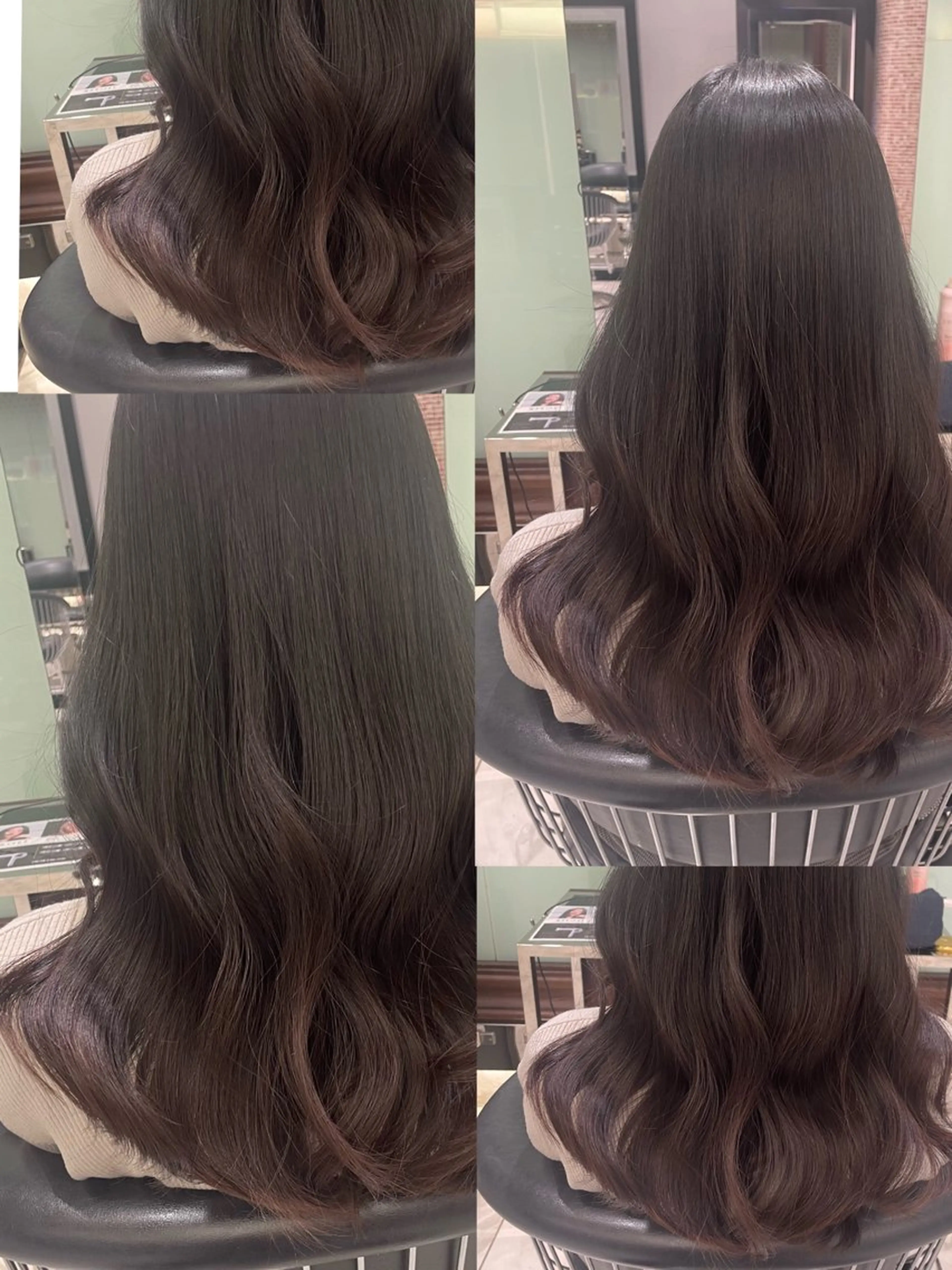 ミディアム カラー ヘアカラー トリートメント コテ巻き風パーマ✨ 韓国ヘア🤎近下菜央のヘアスタイル