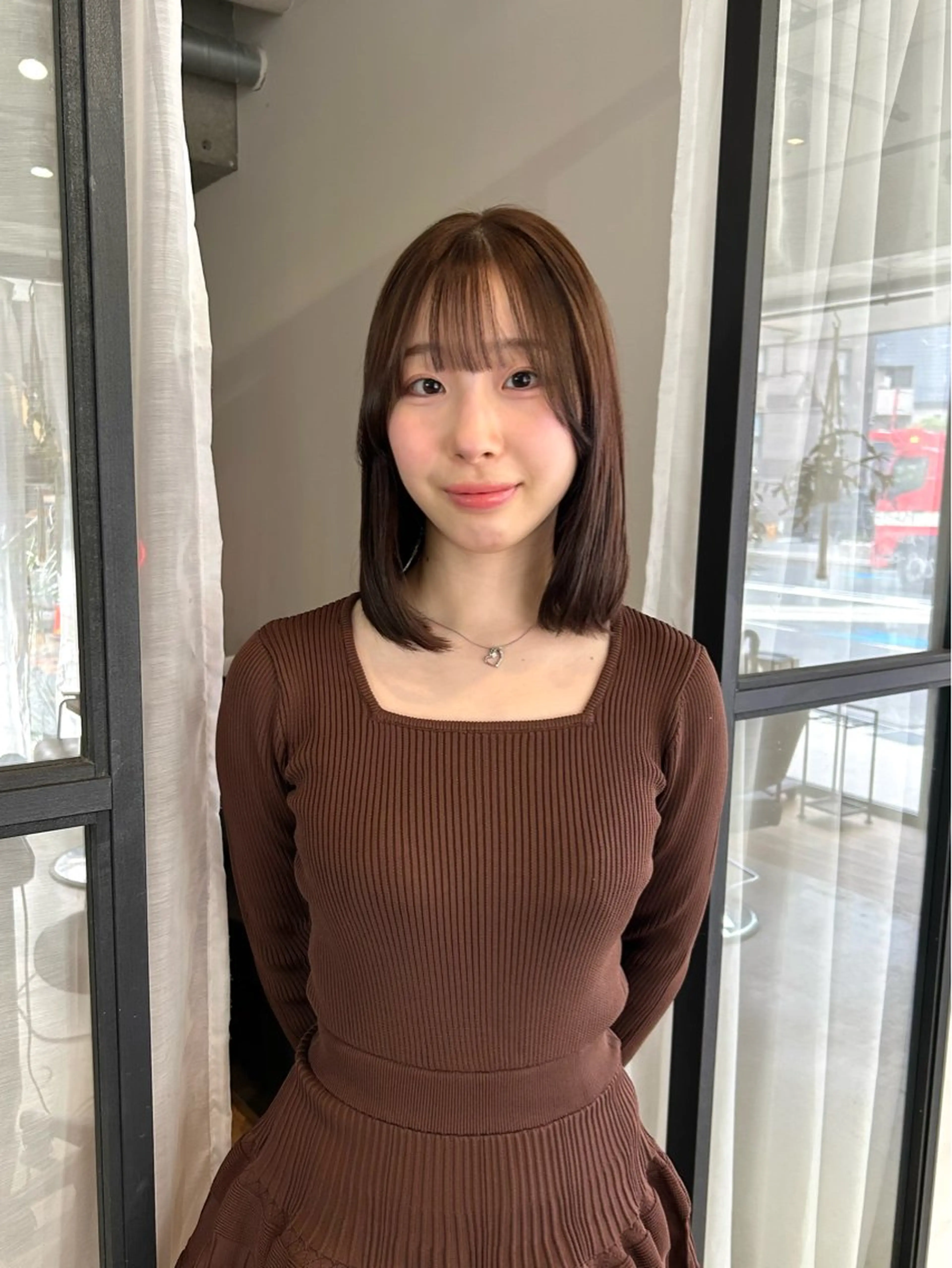ミディアム カラー カット ヘアカラー FERIA 池田 比嘉あゆ美のヘアスタイル