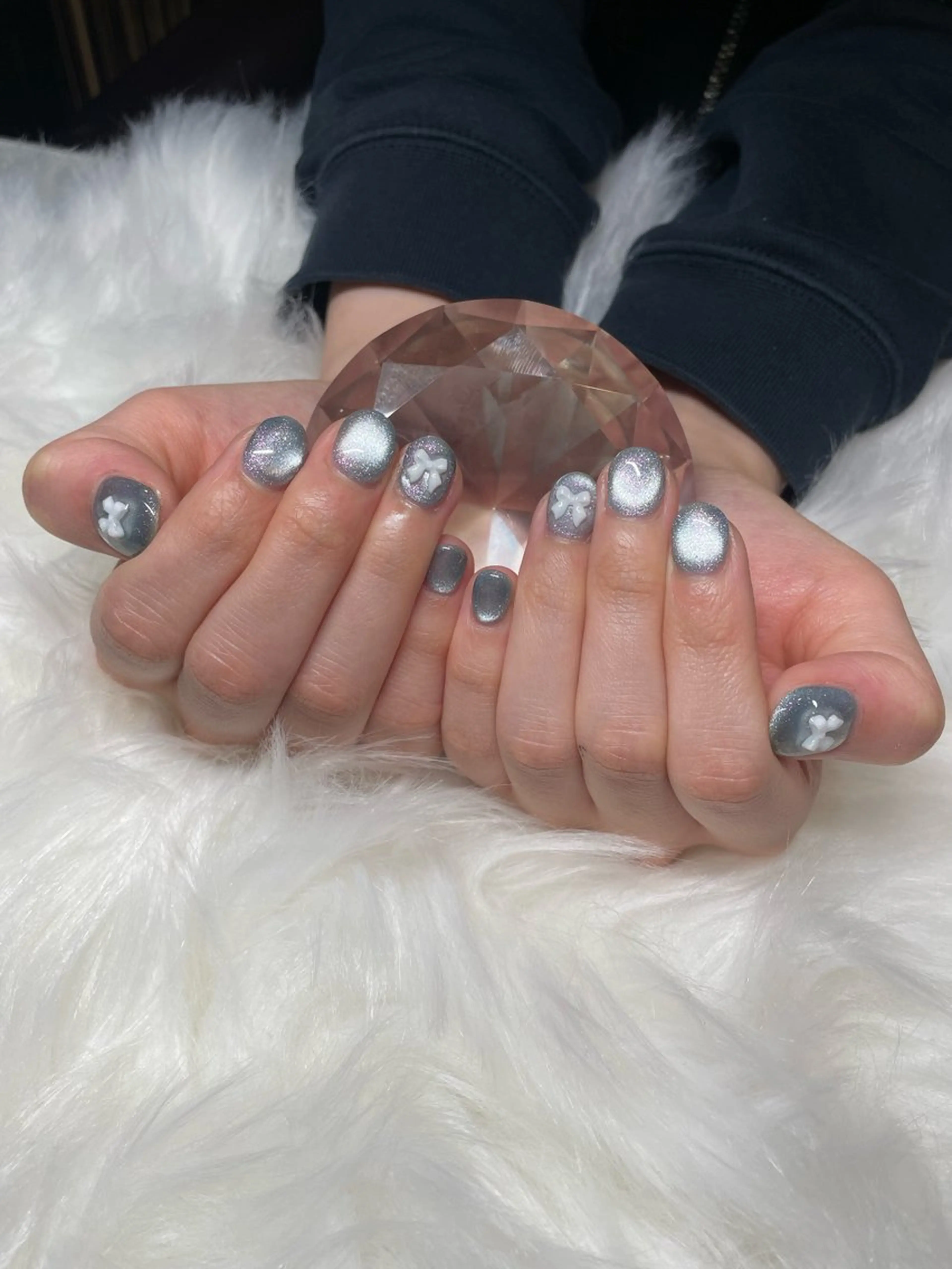 ネイル 氷ネイル・うるうるネイル マグネットネイル ハンドネイル RAMU 【cutill】のネイルデザイン